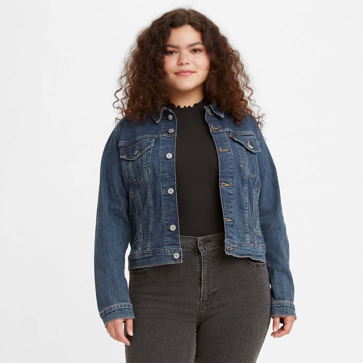 Levi's Women's Denim Coaches Track Jacket Blue Size Large