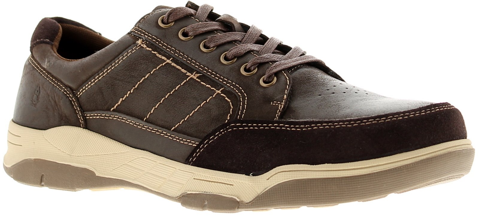 hush puppies mens brown leather casual shoes