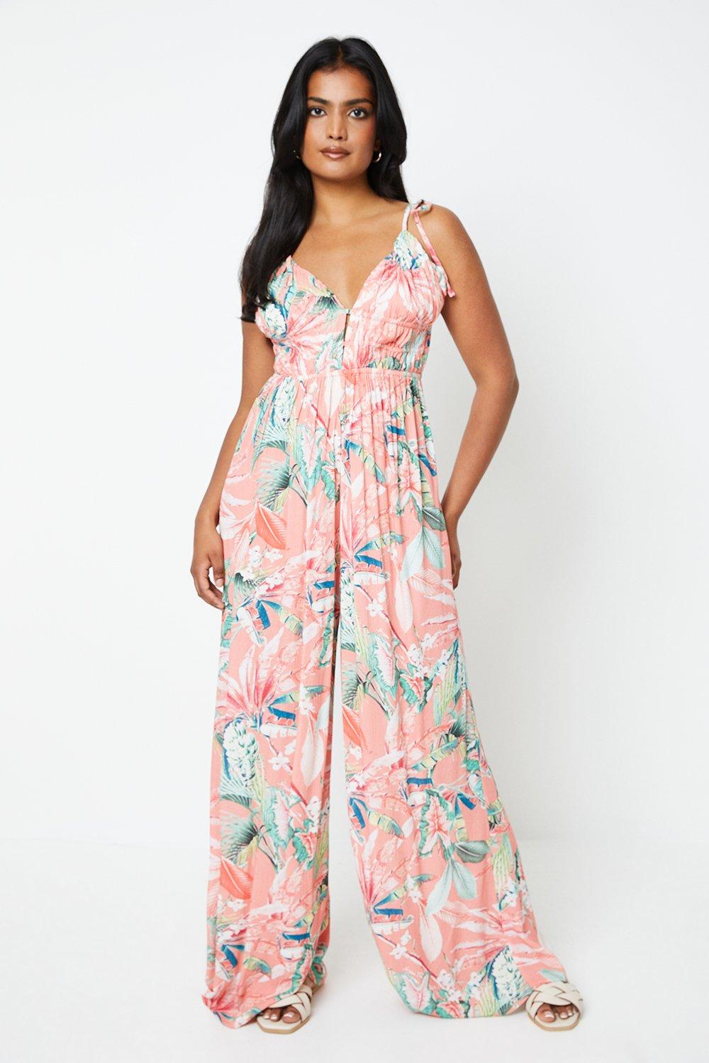 CRINKLED JUMPSUIT WITH CONTRAST STRAP