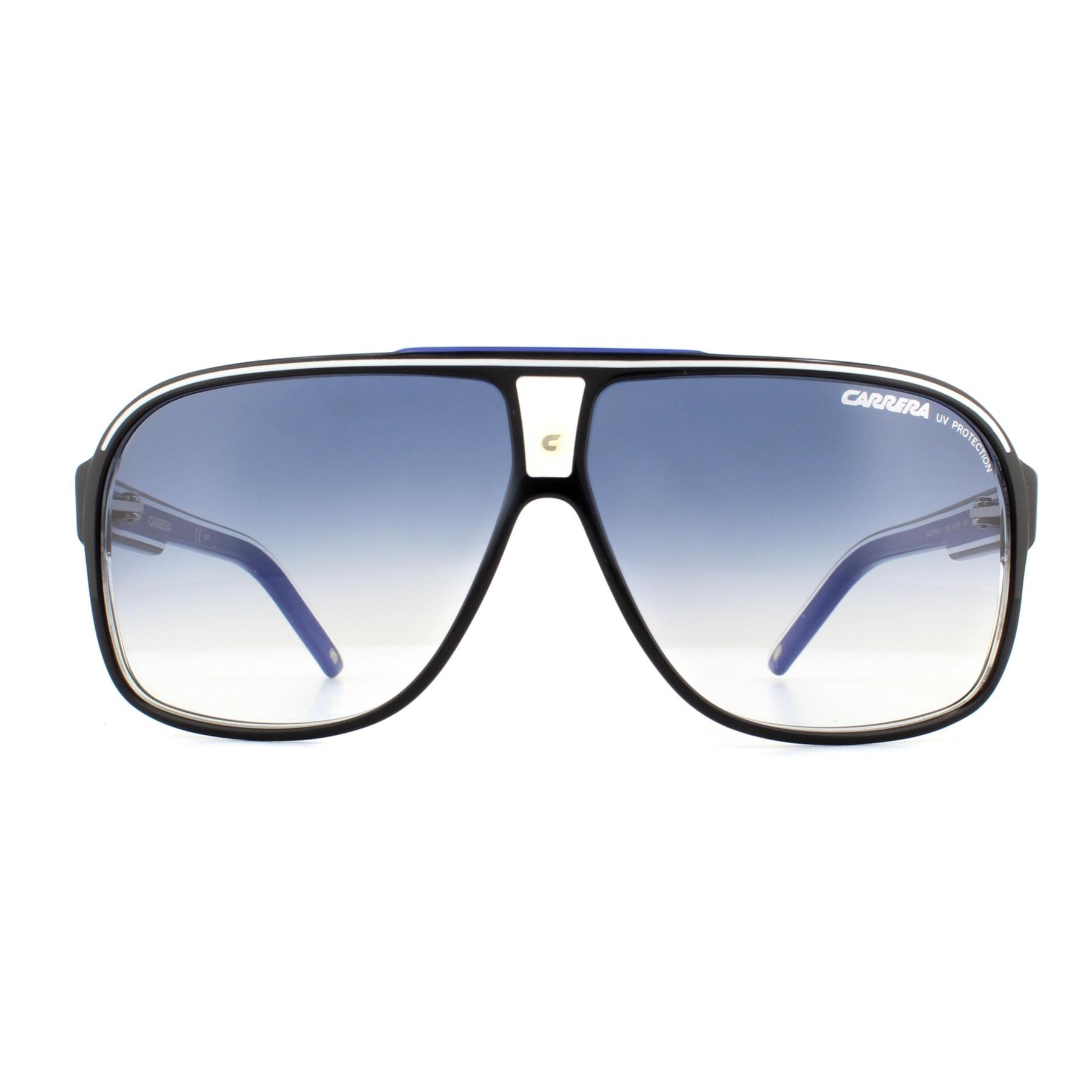 Carrera Aviator Mens Black Dark Blue Gradient Sunglasses