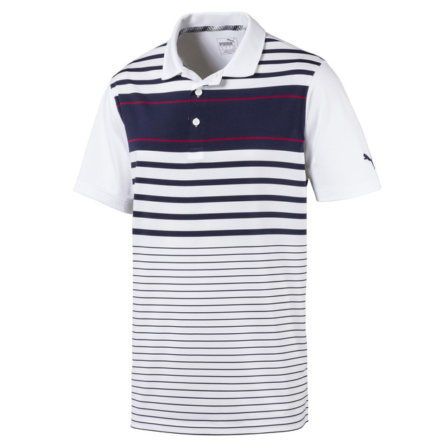 Puma striped shop polo shirt
