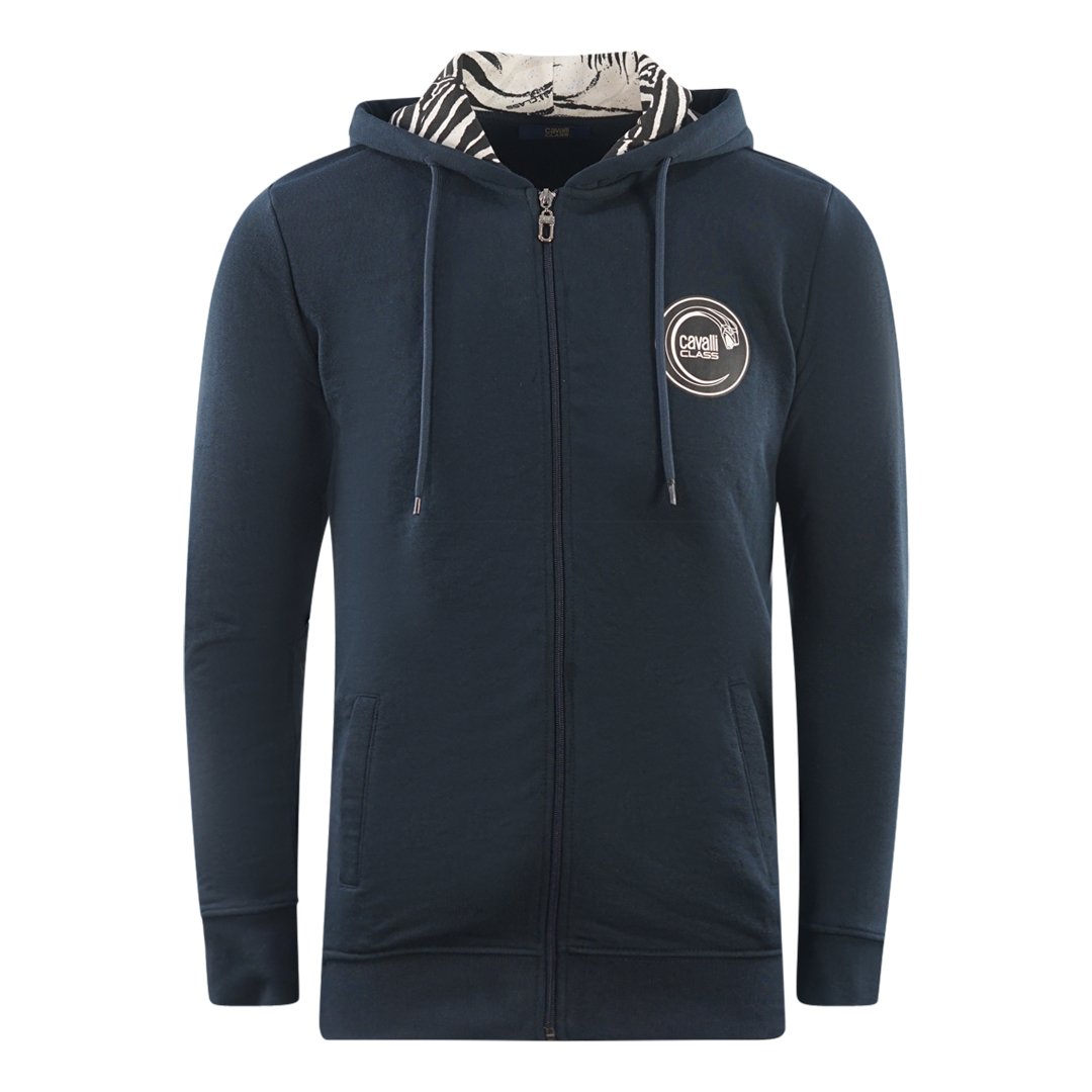Cavalli Class Asymmetric Box Design Navy Blue Sweatshirt main image 1