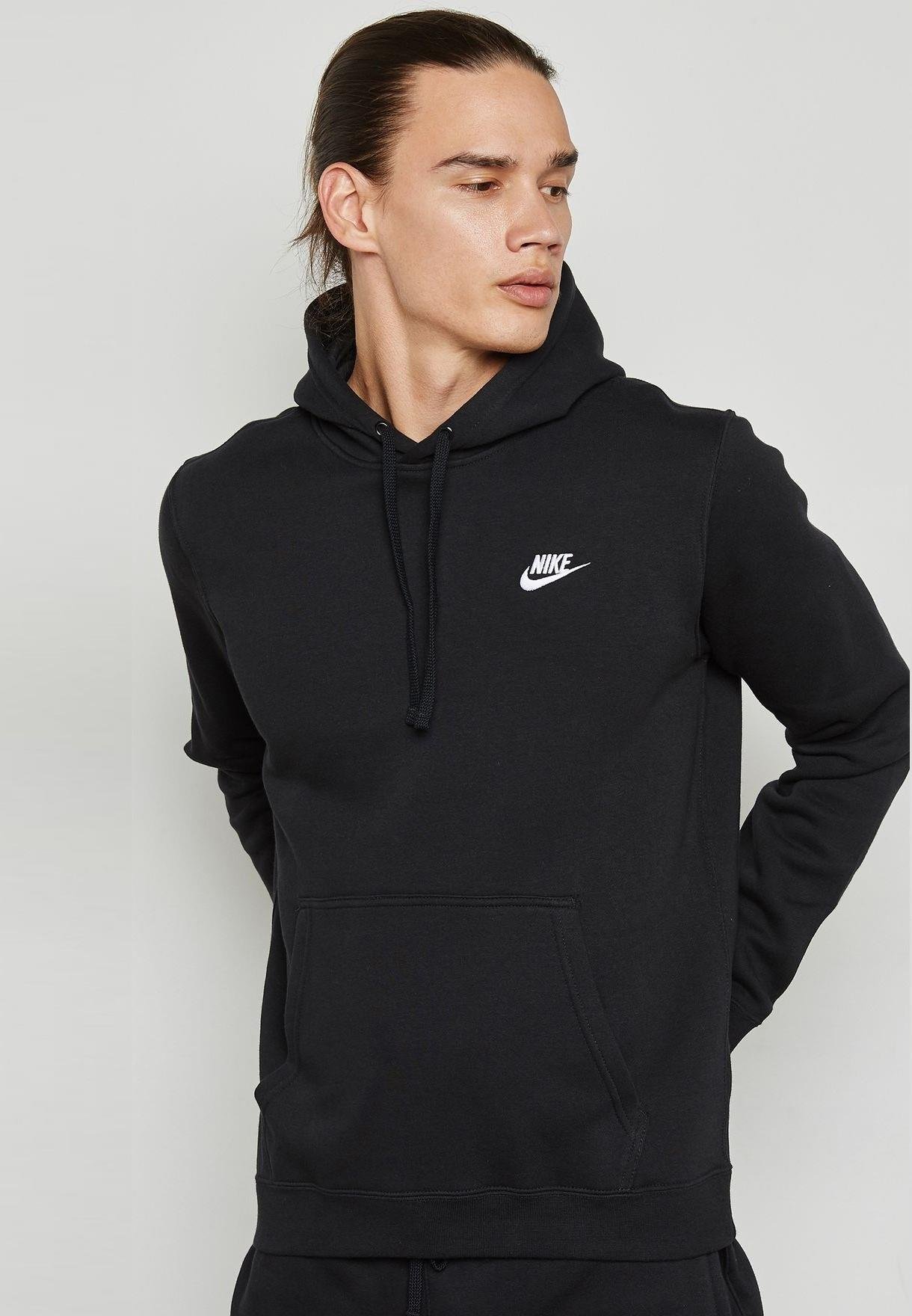 Black nike deals hoodie small logo