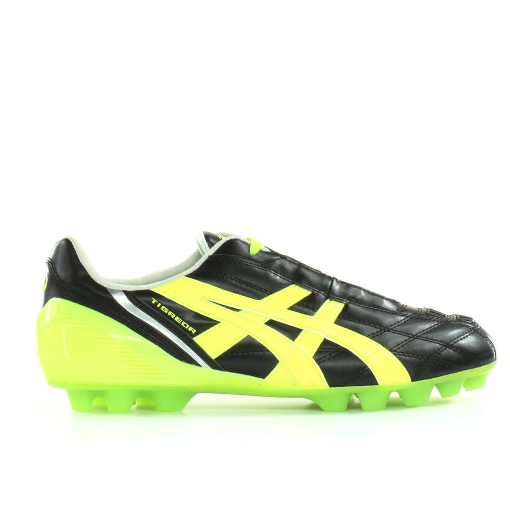 Asics Tigreor IT Black Leather Mens Lace Up Football Boots PJ408 9007