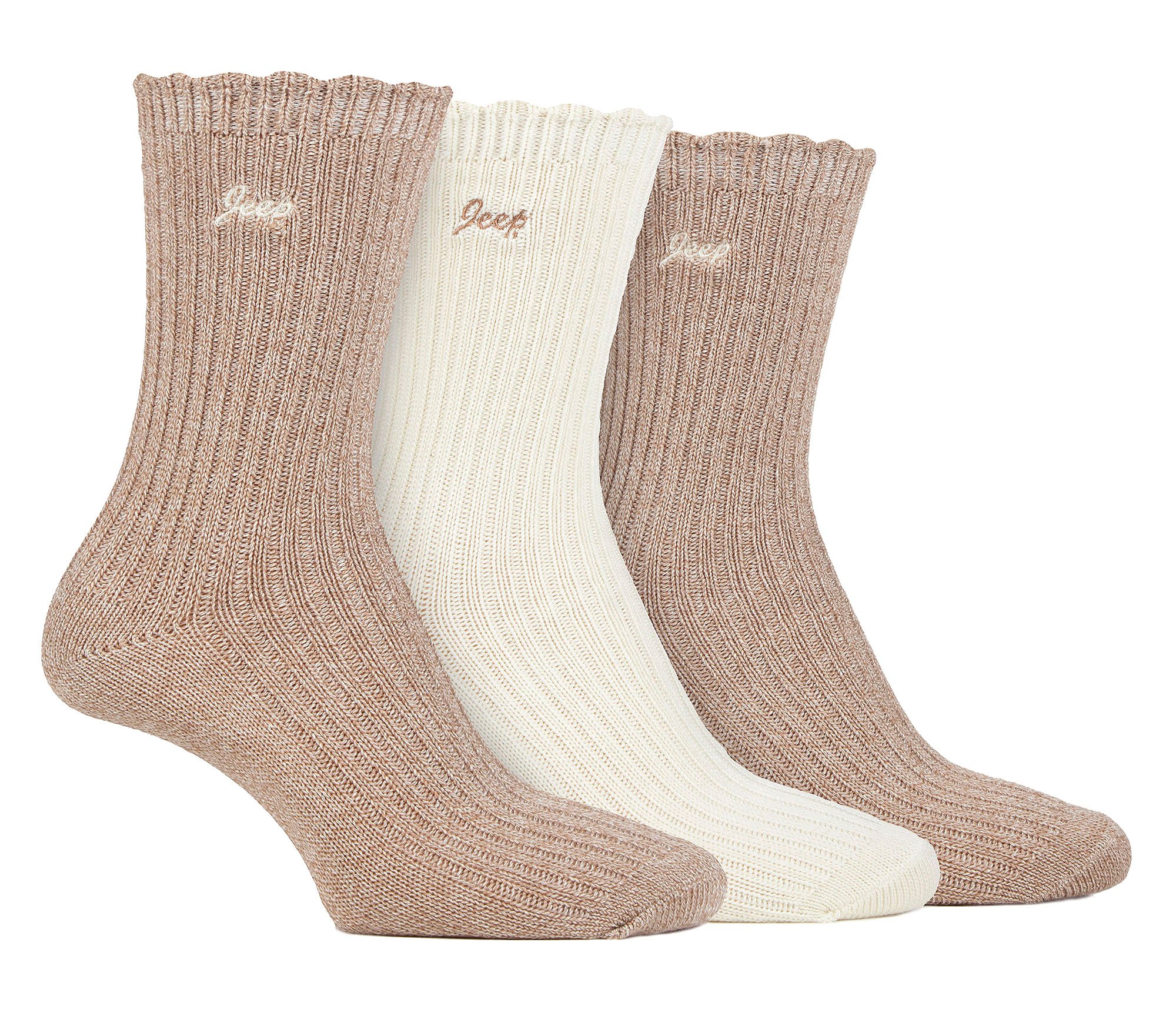 Women Bamboo Boot Socks Jeep Cute Ribbed Scalloped Ankle Socks