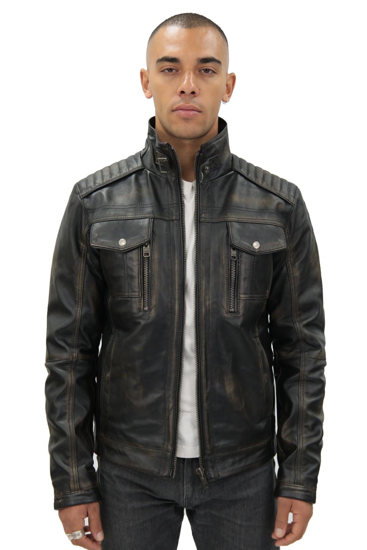 Men's Vintage Leather Biker JacketCape Town