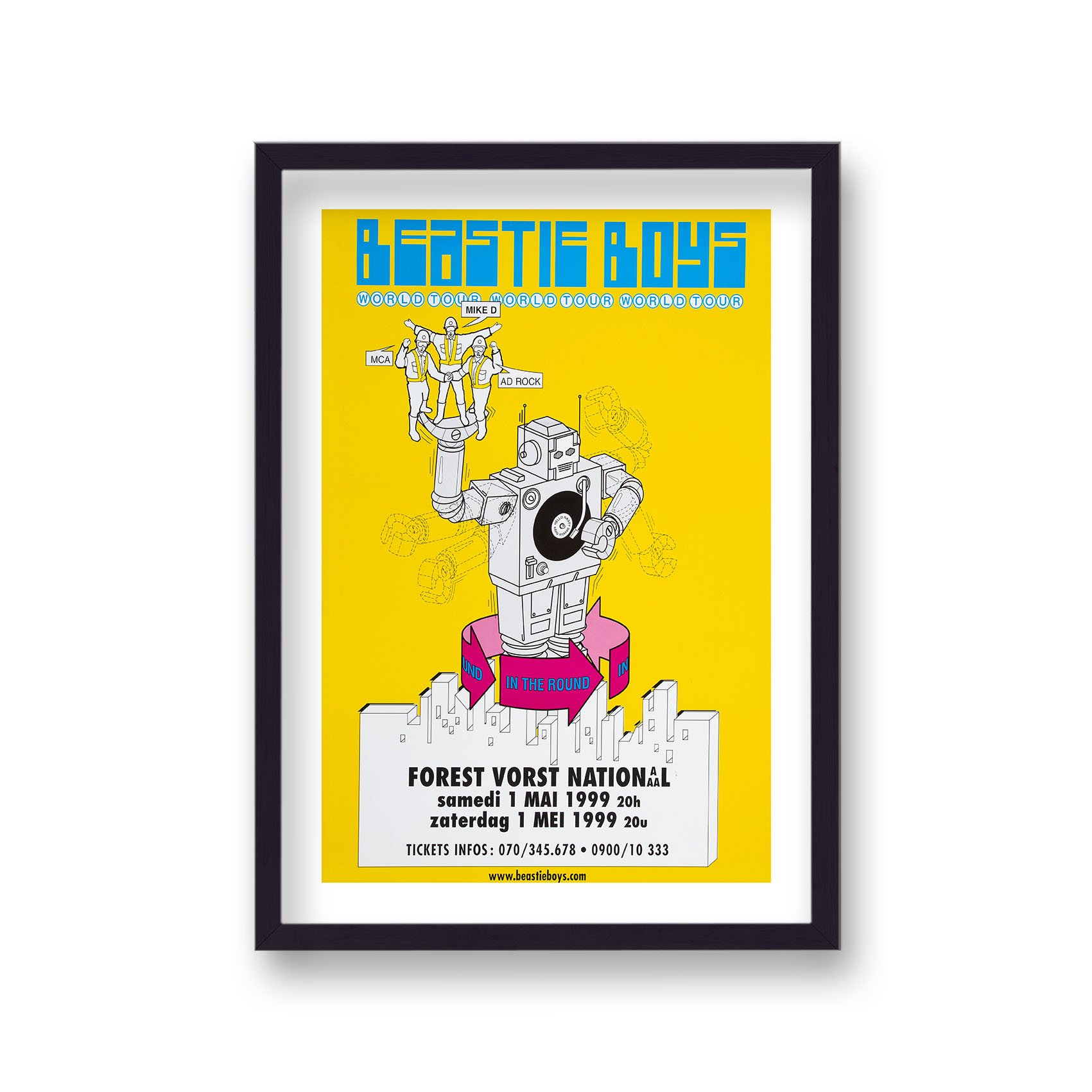Beastie Boys Concert Poster 1999 Yellow Robot