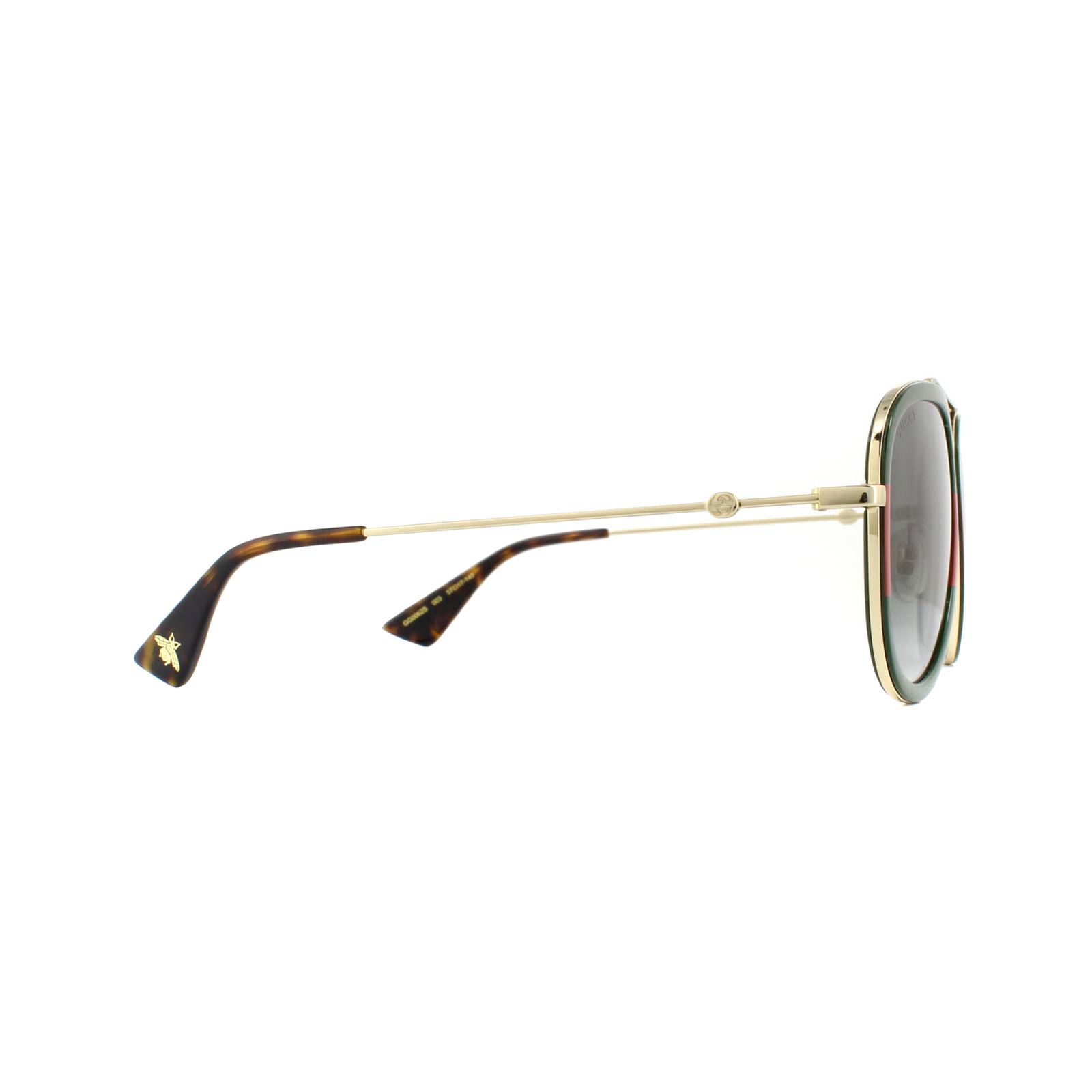 Gucci Sunglasses GG0062S 003 Gold Green Red Green Gradient