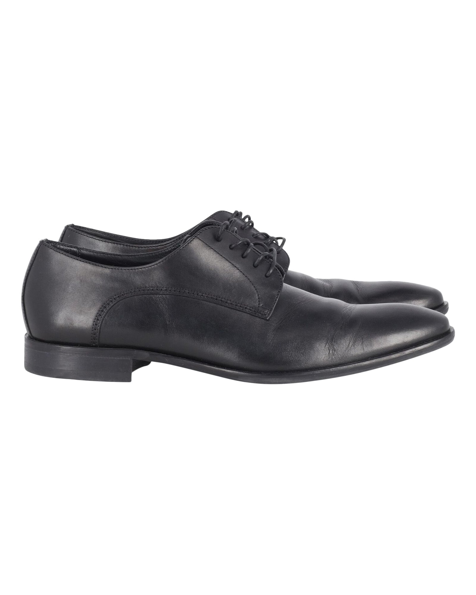 Hugo Boss Derby Schnürschuhe aus schwarzem Leder
