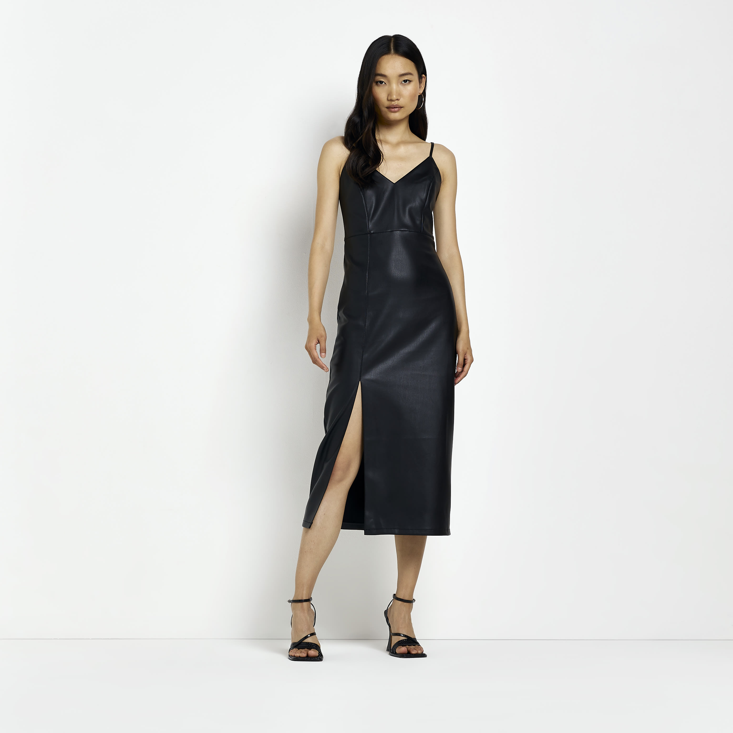 chinese dress ladies Joseph Ribkoff Merlot Leatherette A-Line Dress Style 253243 Merlot / 4
