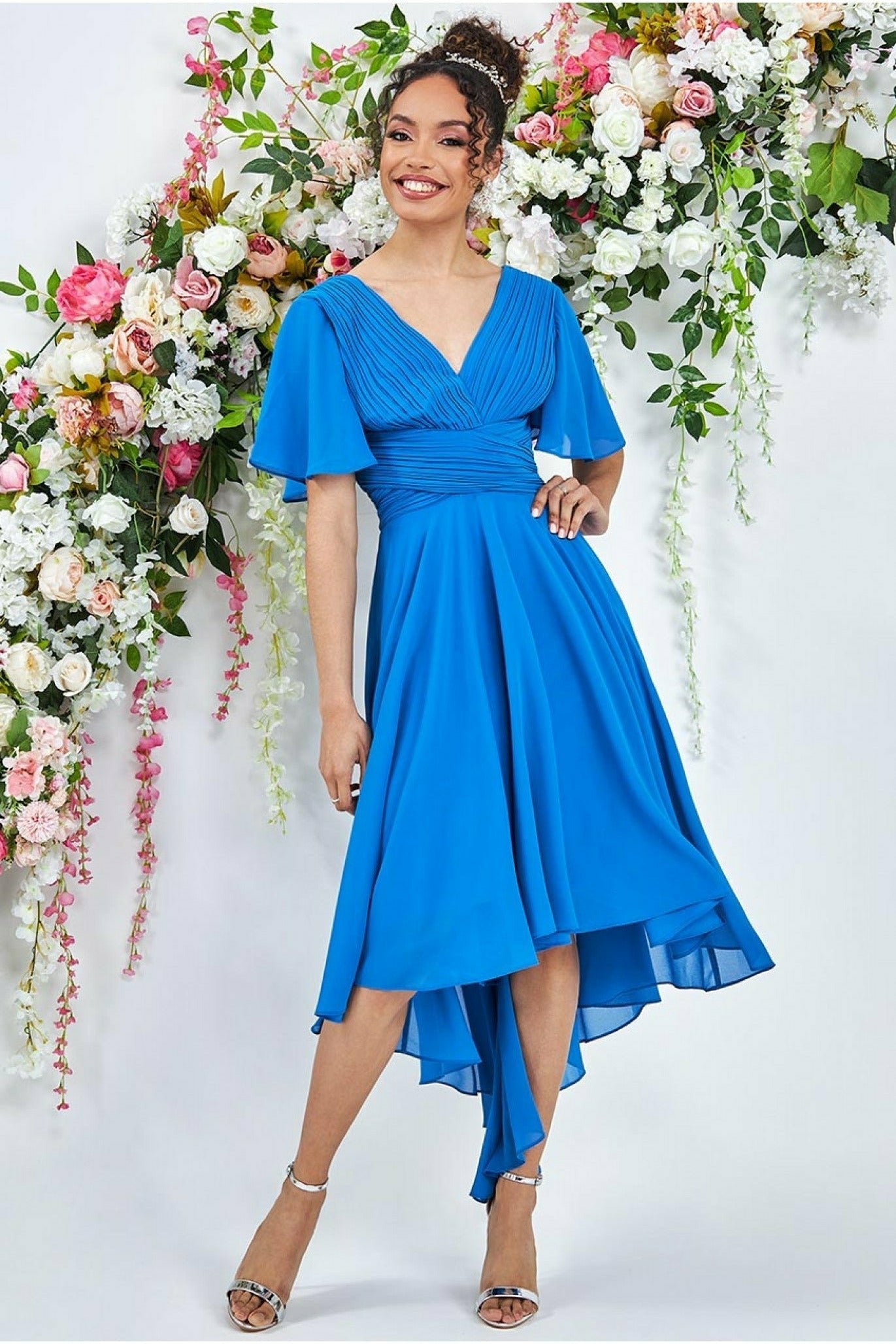 Dam Lång Kjol Asymmetrisk Chiffon Mid-Längd Elegant main image 1
