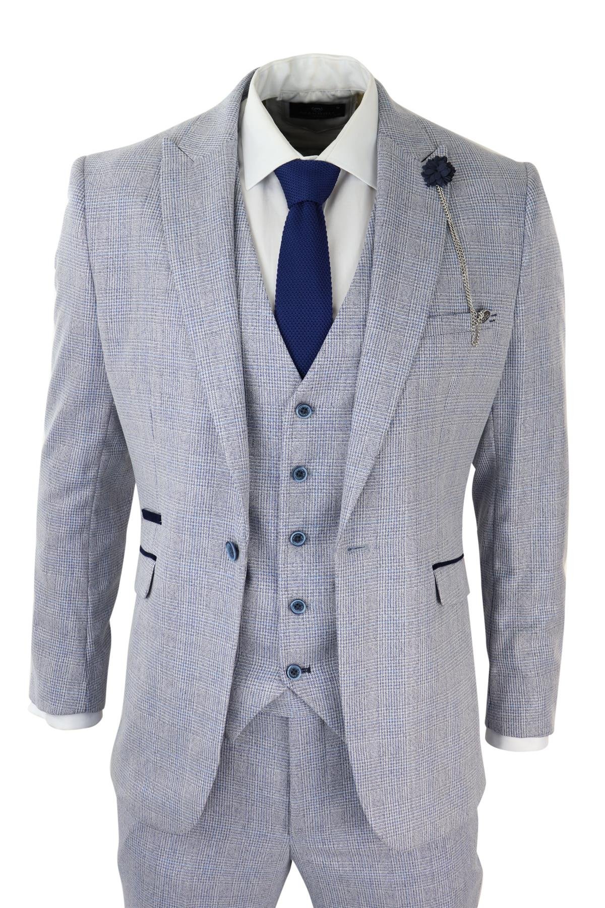 Blue check tweed suit top
