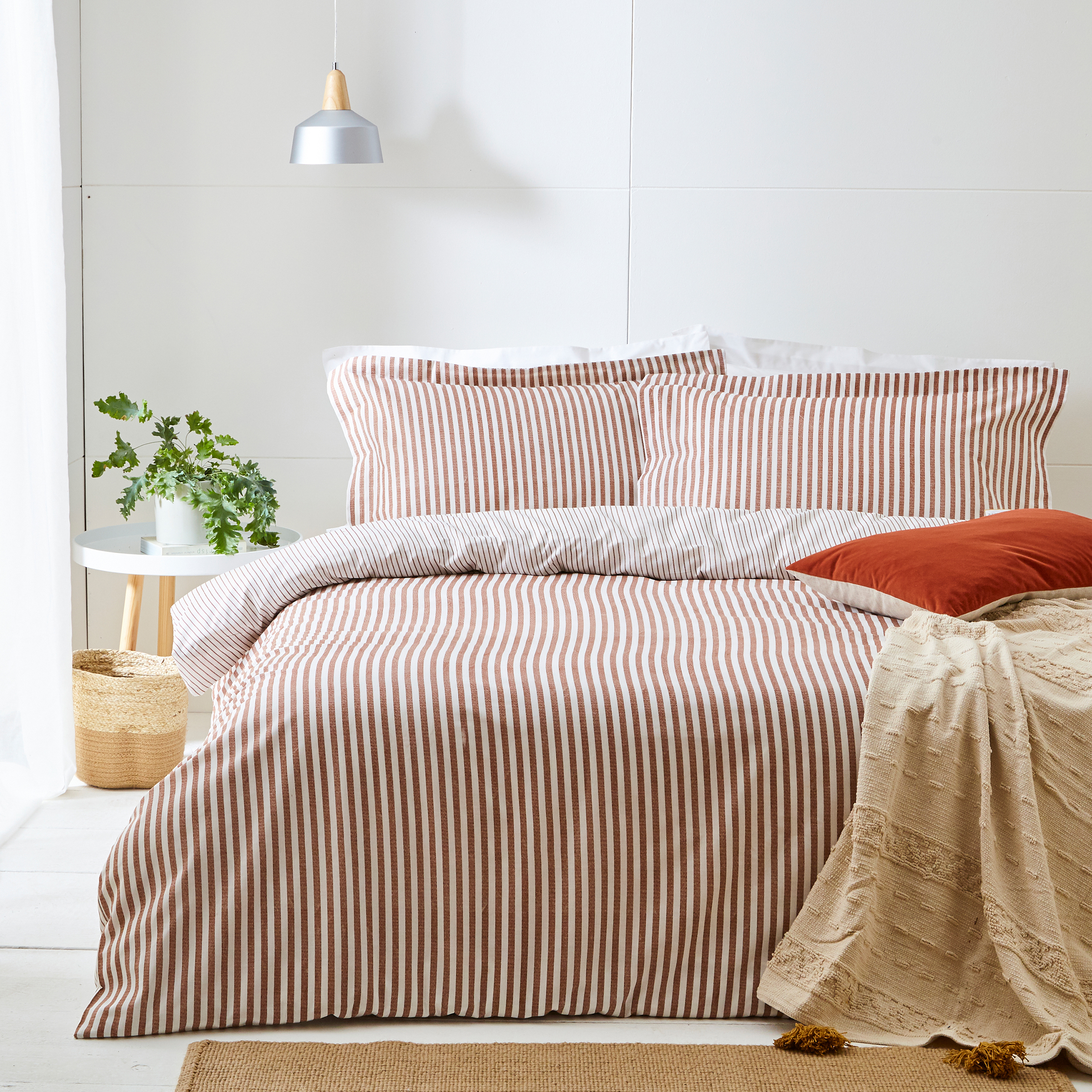 Hebden Striped Reversible Duvet Cover Set