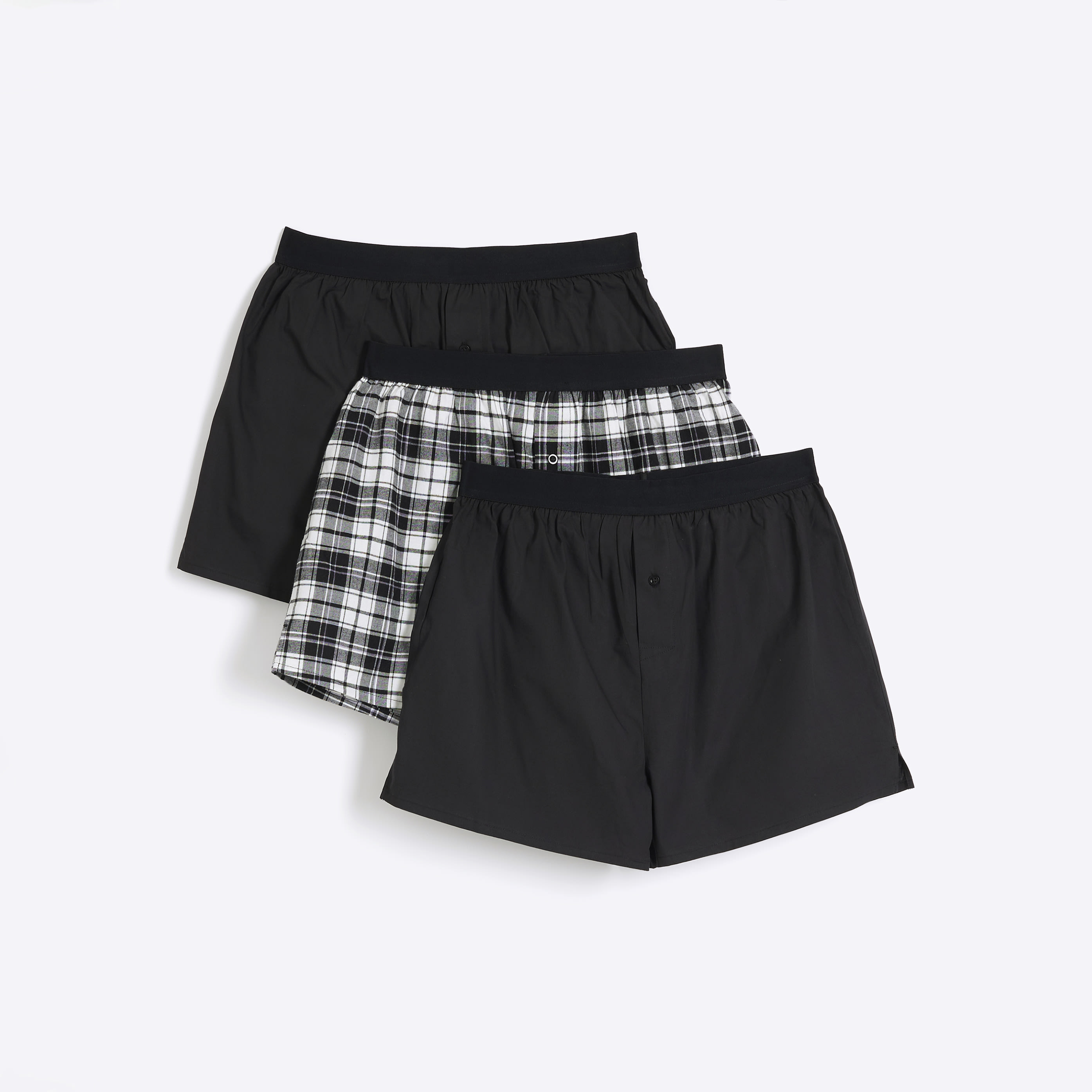 River Island Mens 3 Pack Boxer Shorts Grey Regular Fit Check