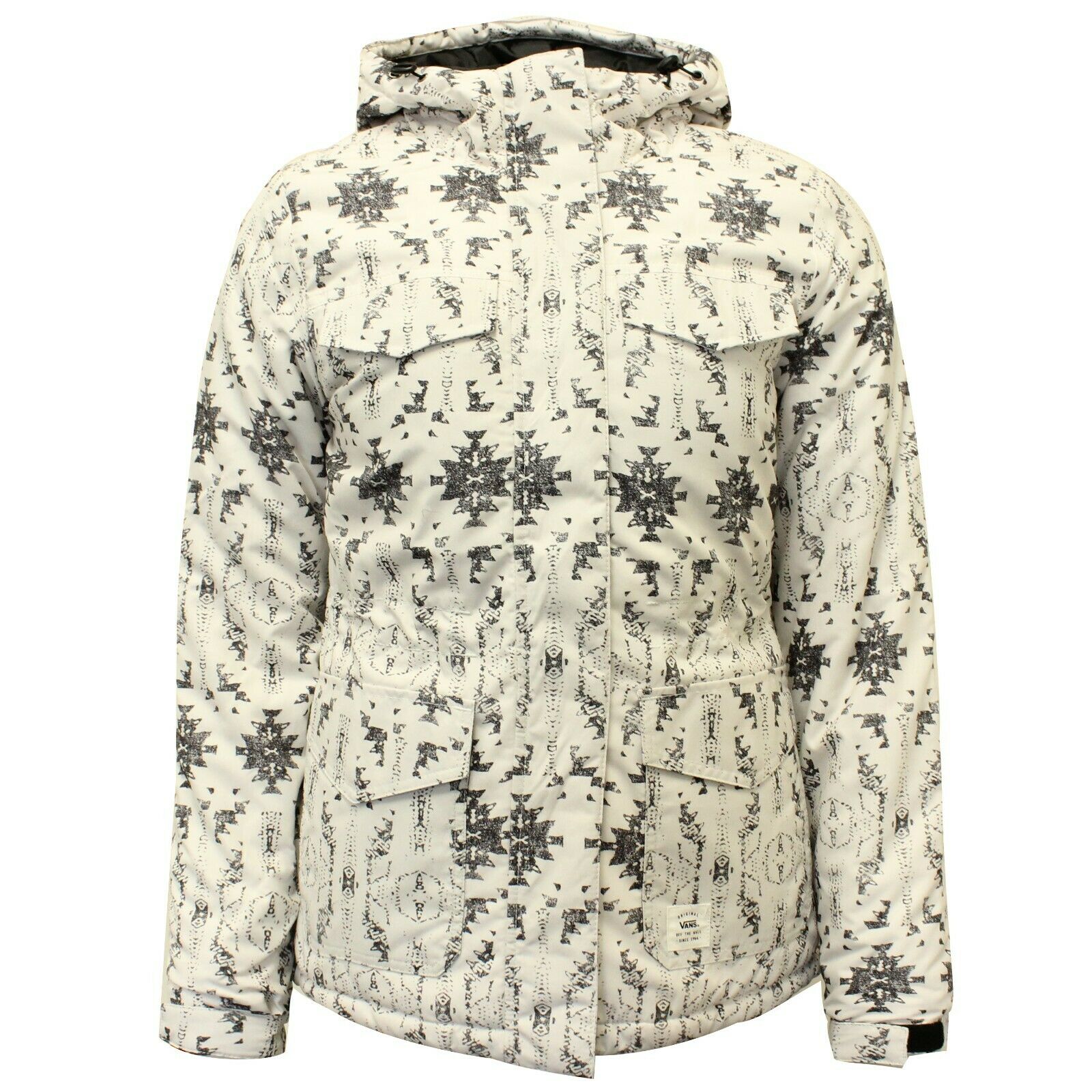 Vans G Le Monde 2 Off White Full Zip Up Hooded Coat Womens Jacket
