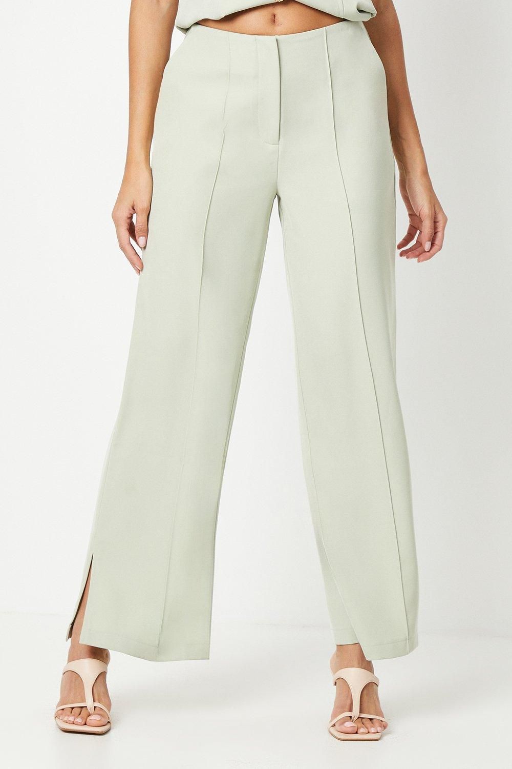 Front Slit Pintuck Pants