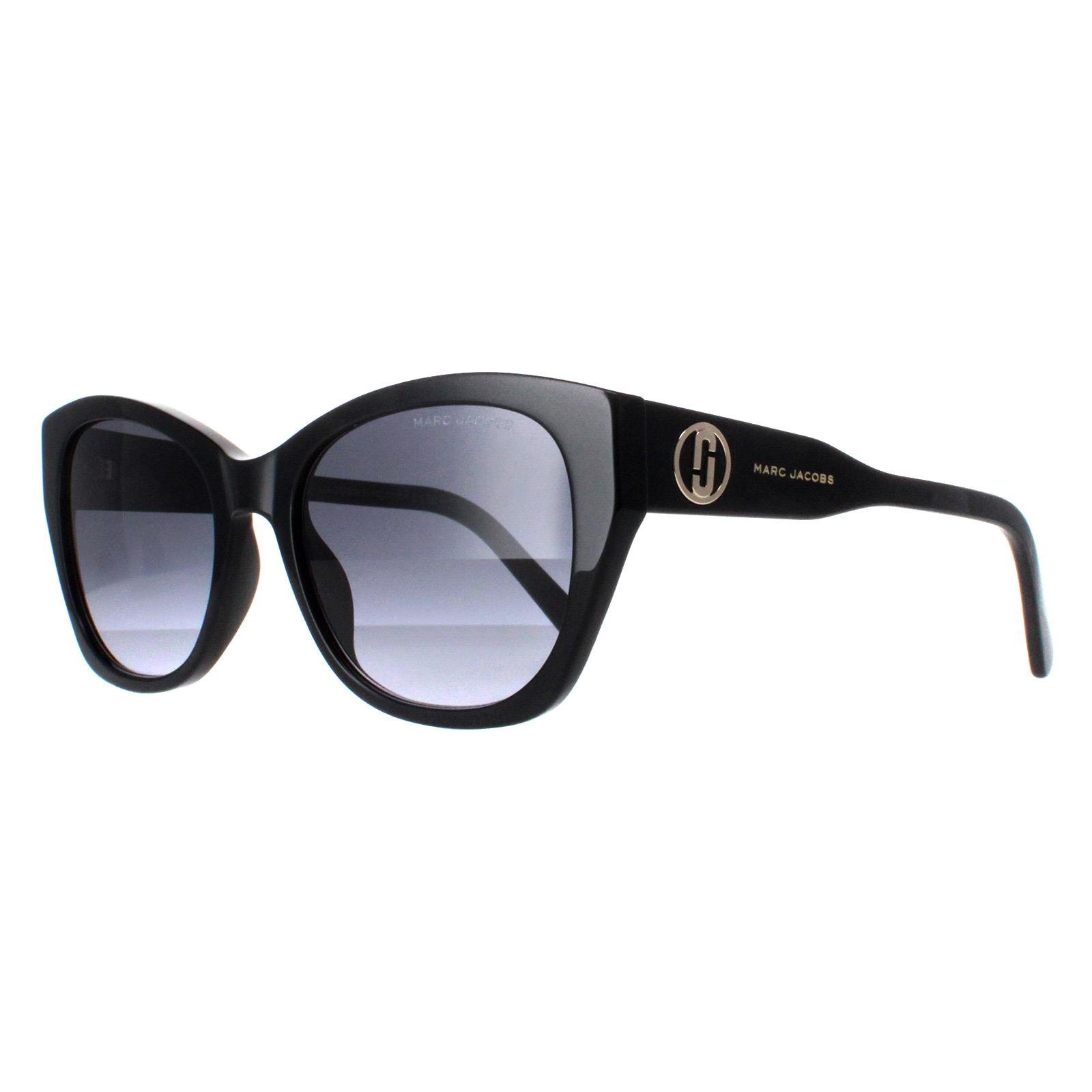 Marc Jacobs Cat Eye Womens Shiny Black Dark Grey Gradient MARC 732/S