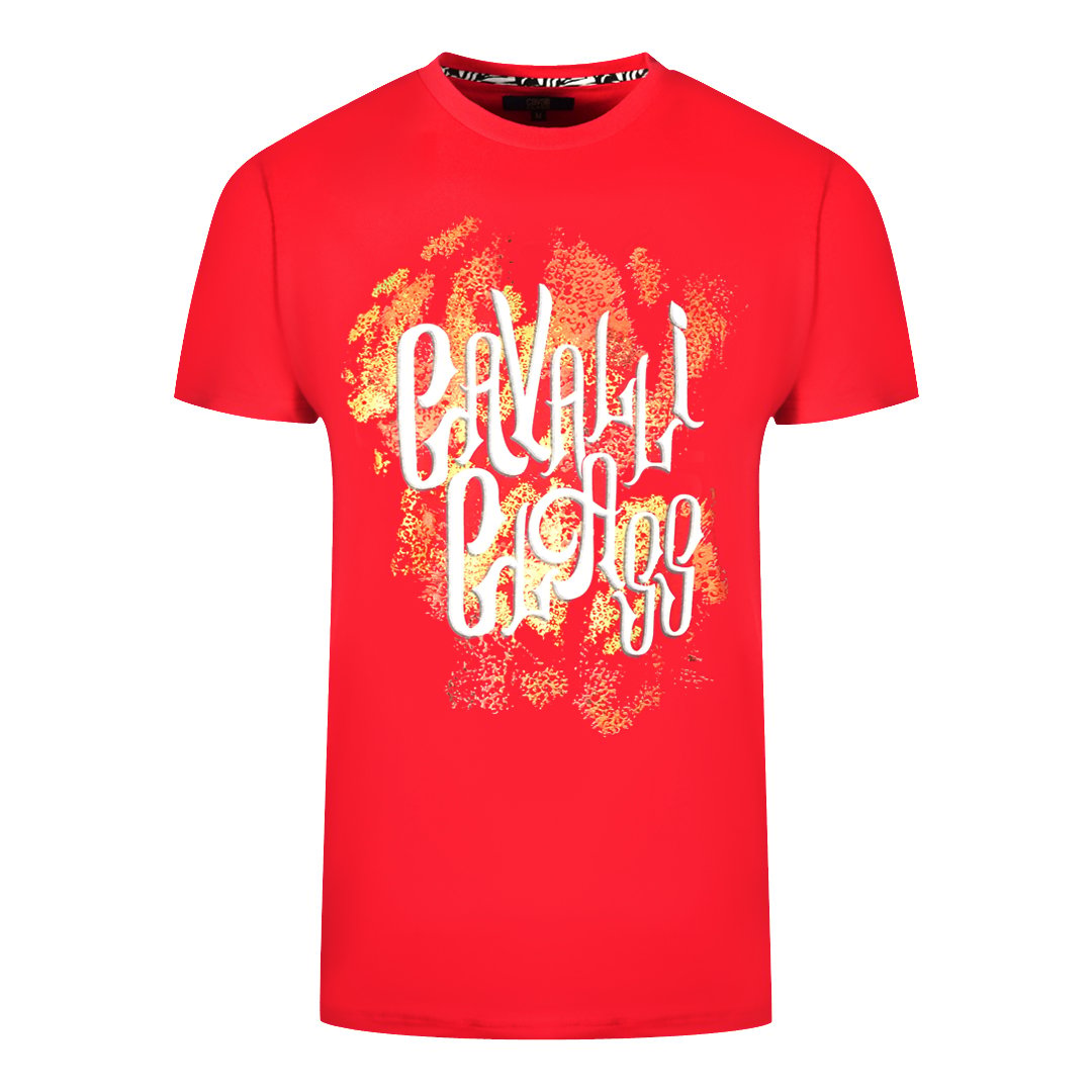 Cavalli Class Red Cotton Men T-Shirt main image 0