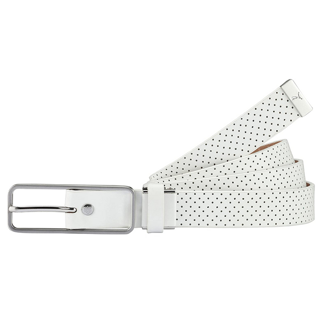 Puma white leather belt hotsell