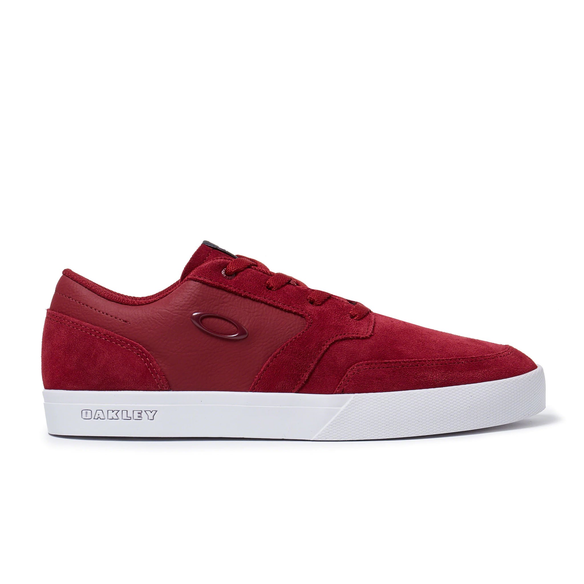 Oakley Lighthouse Lace Up Red Smooth Leather Mens Trainers 13550 4ST