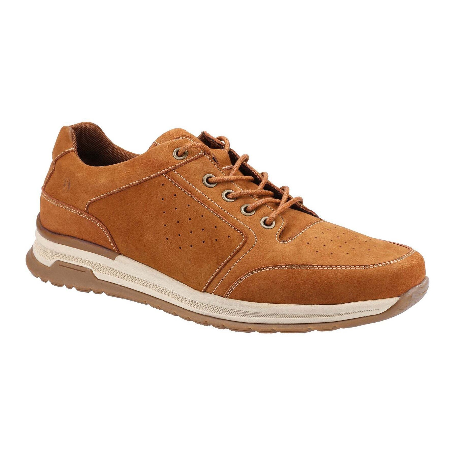 Hush Puppies Heren Coady Leren Slippers (Tan