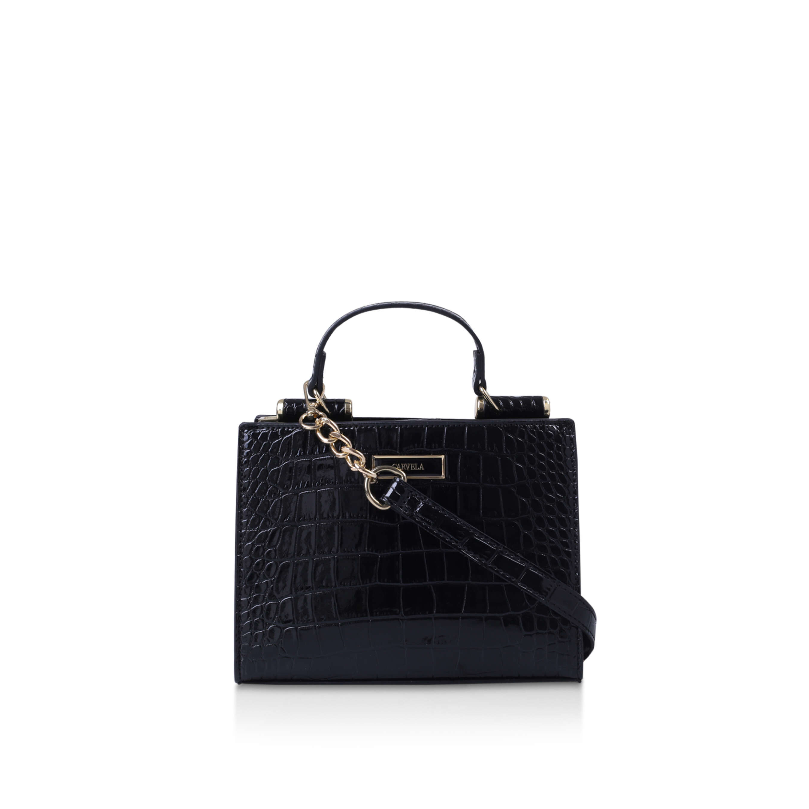 Carvela black croc bag shop