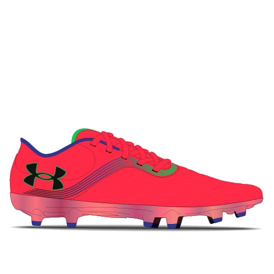 Red under armour soccer cleats top