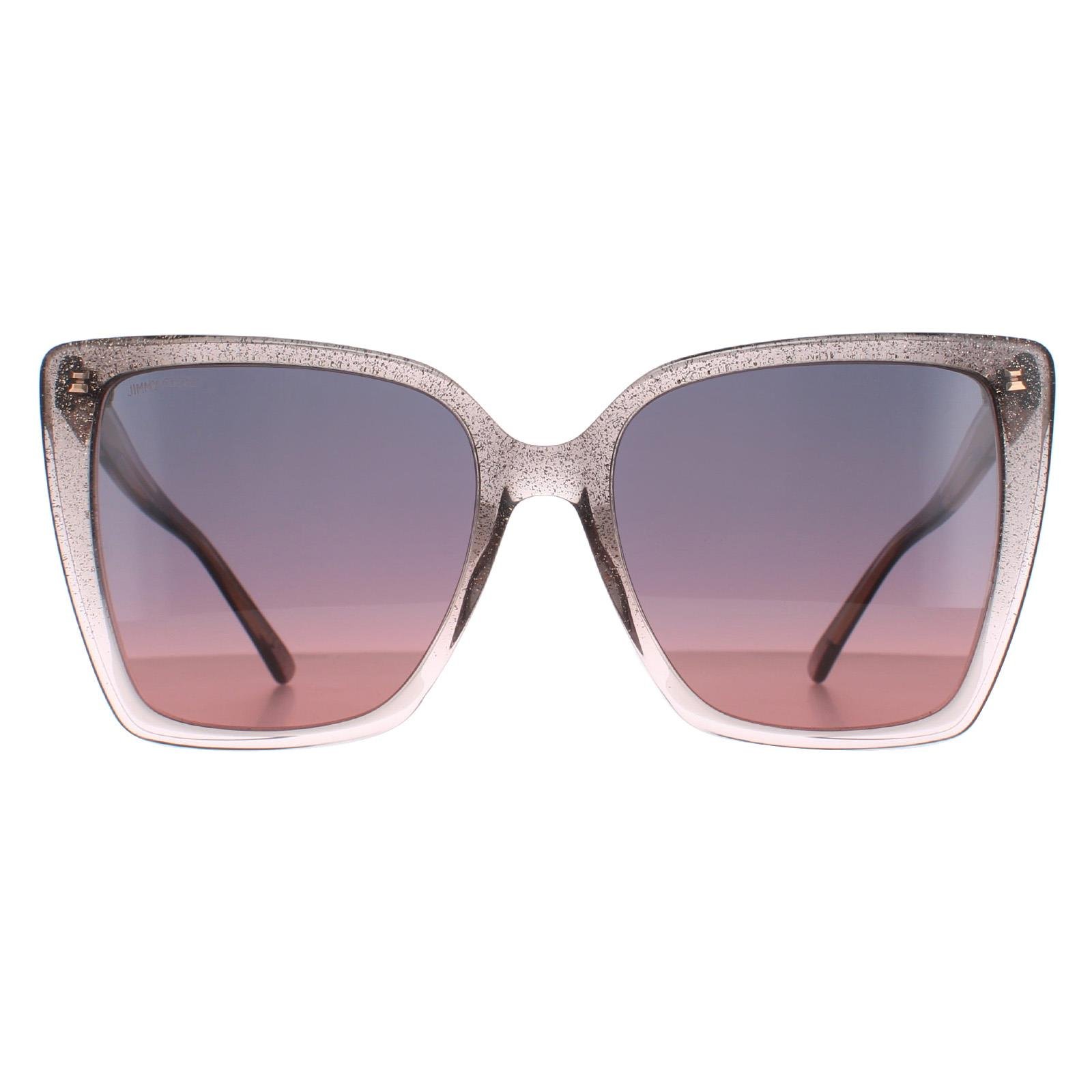 Jimmy Choo Cat Eye Womens Nude Glitter Grey Fuchsia LESSIE/S