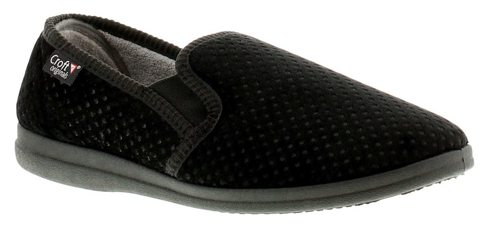 Croft Originals Rolf Mens Full Slippers Black