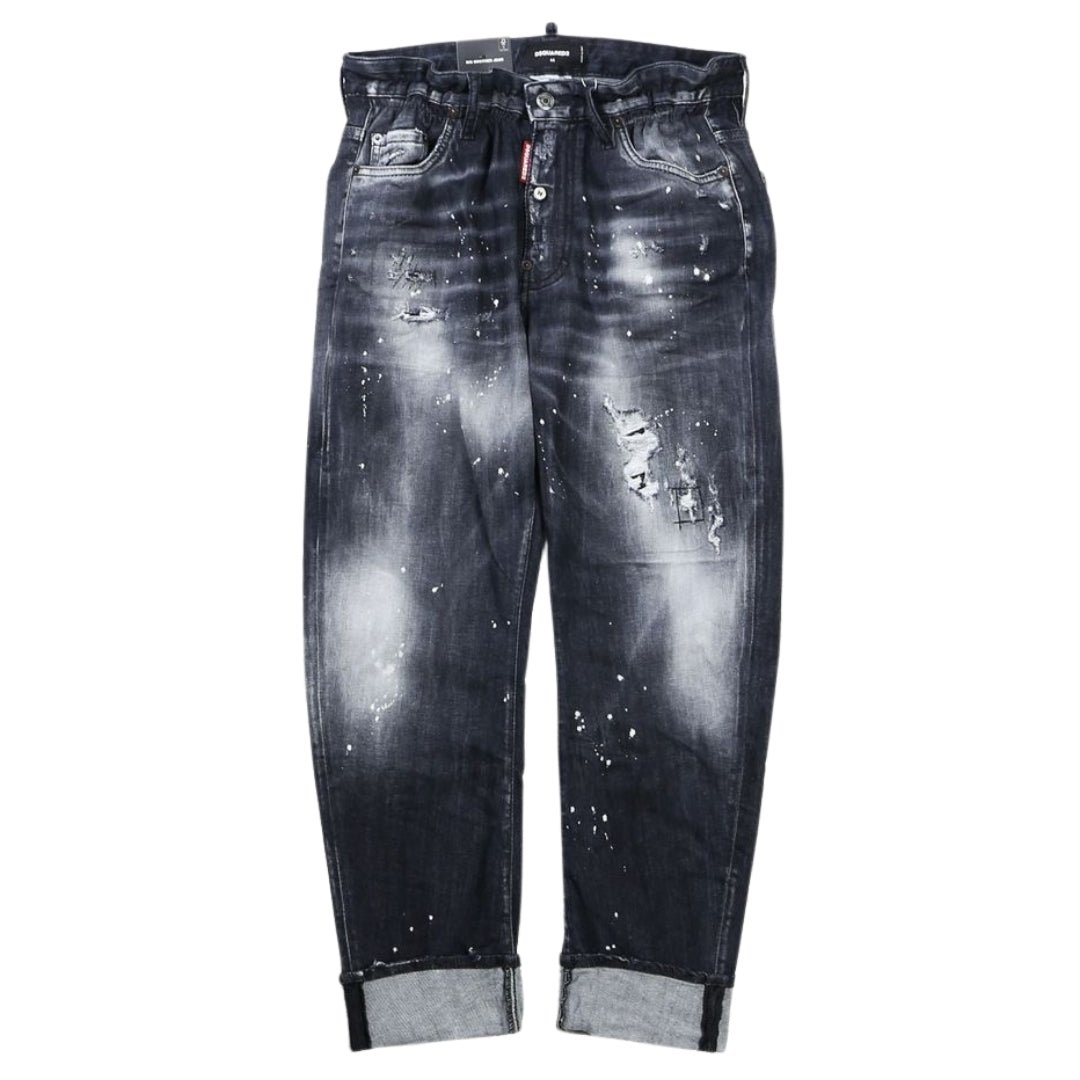 Dsquared2 Big Brother Jean Schwarze Jeans mit zerrissener