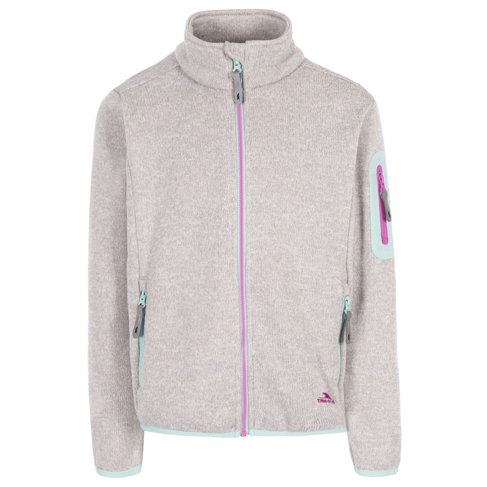 Trespass Childrens Kids Whisk AT300 Fleece Jacket Pale Grey