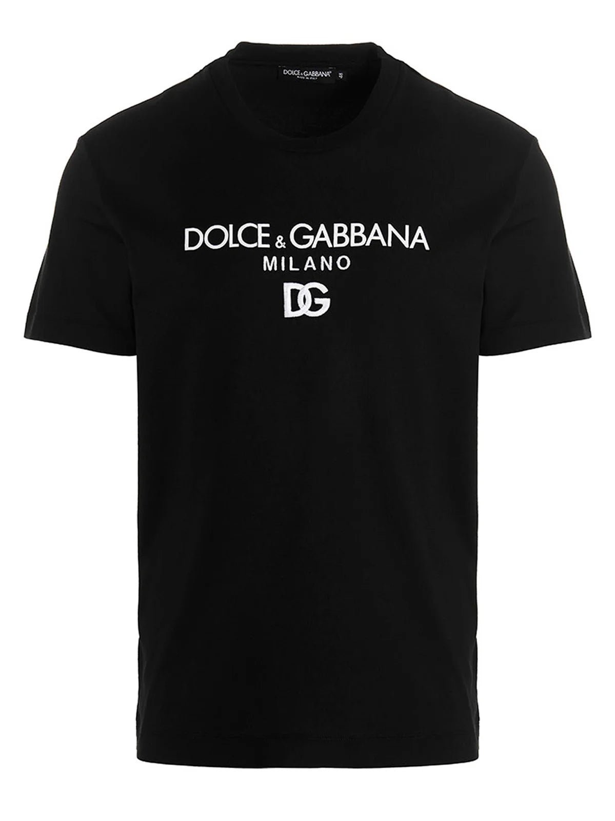 Dolce & Gabbana Embroidered DG Milano Logo T-Shirt in Black
