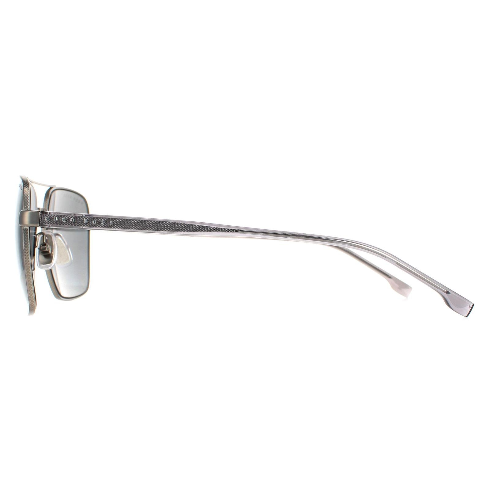 Hugo Boss Aviator Mens Matte Ruthenium Grey Polarized BOSS 1045/S