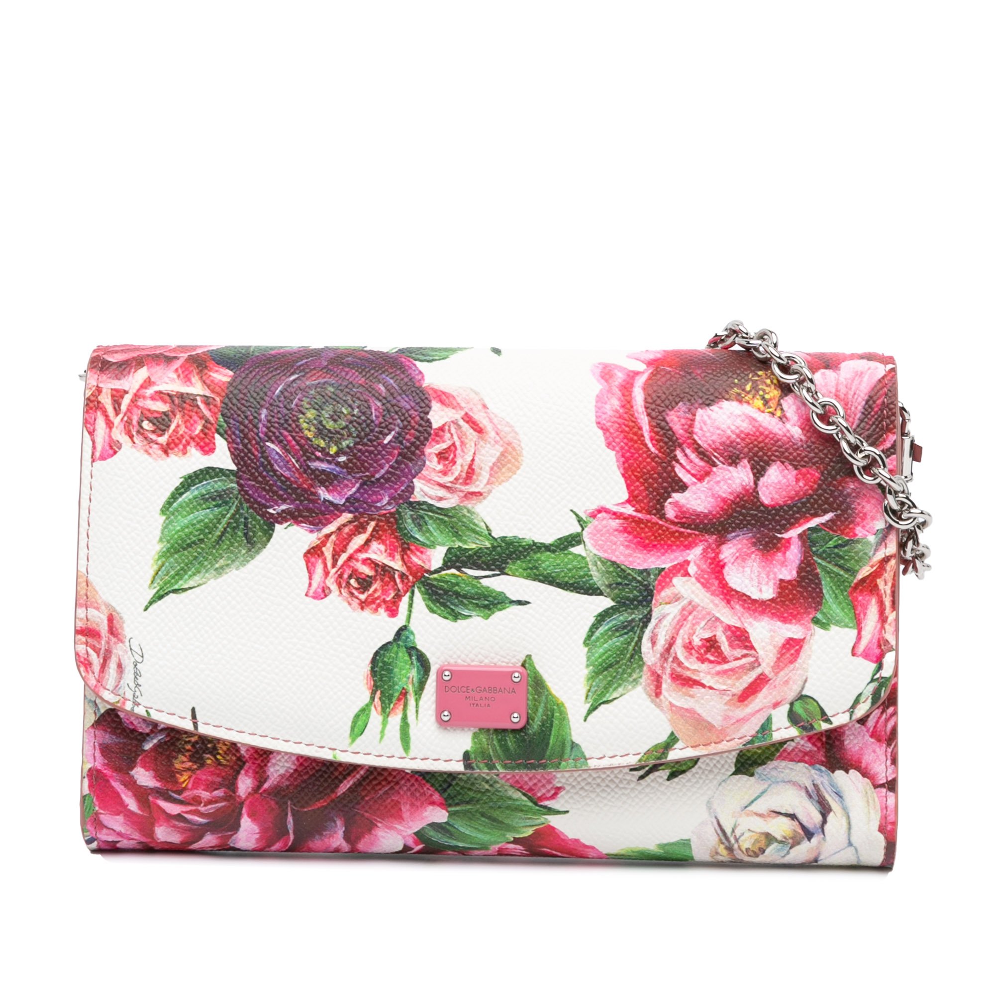 Vintage Dolce & Gabbana Leather Floral Print Dauphine Wallet On