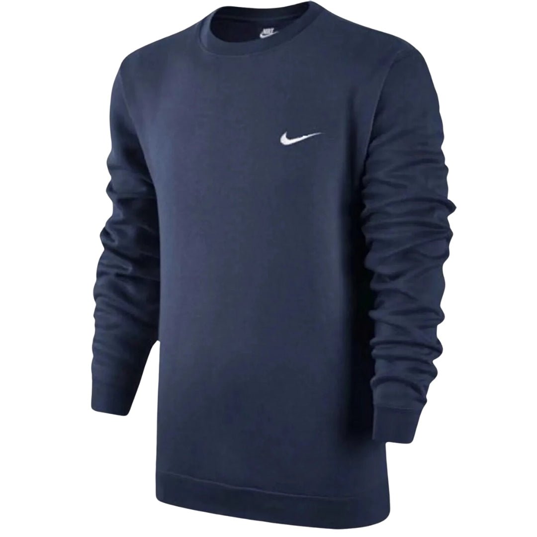 Nike logo ronde hals marineblauwe trui