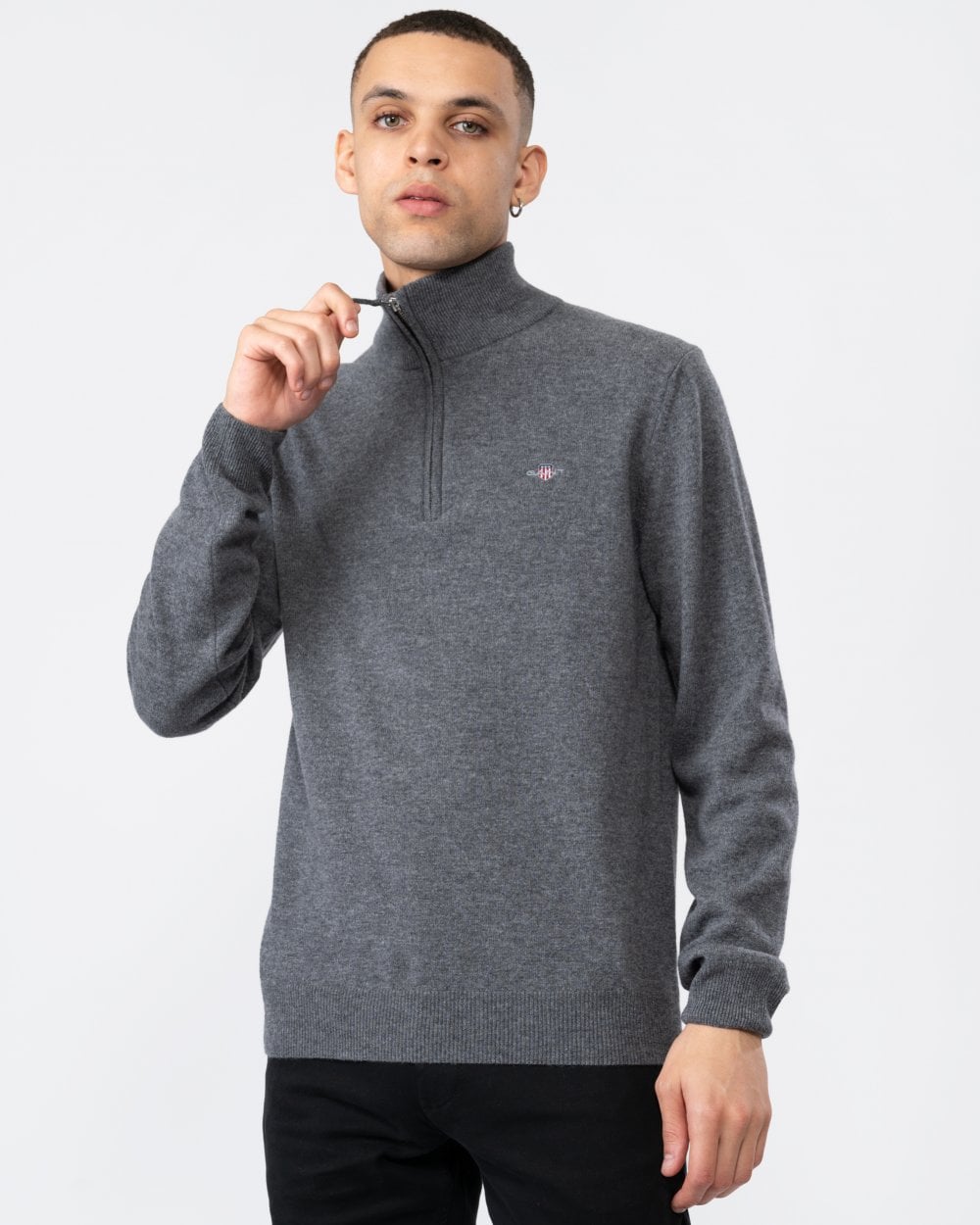 Country Road Lambswool Zip Cardigan In Truffle