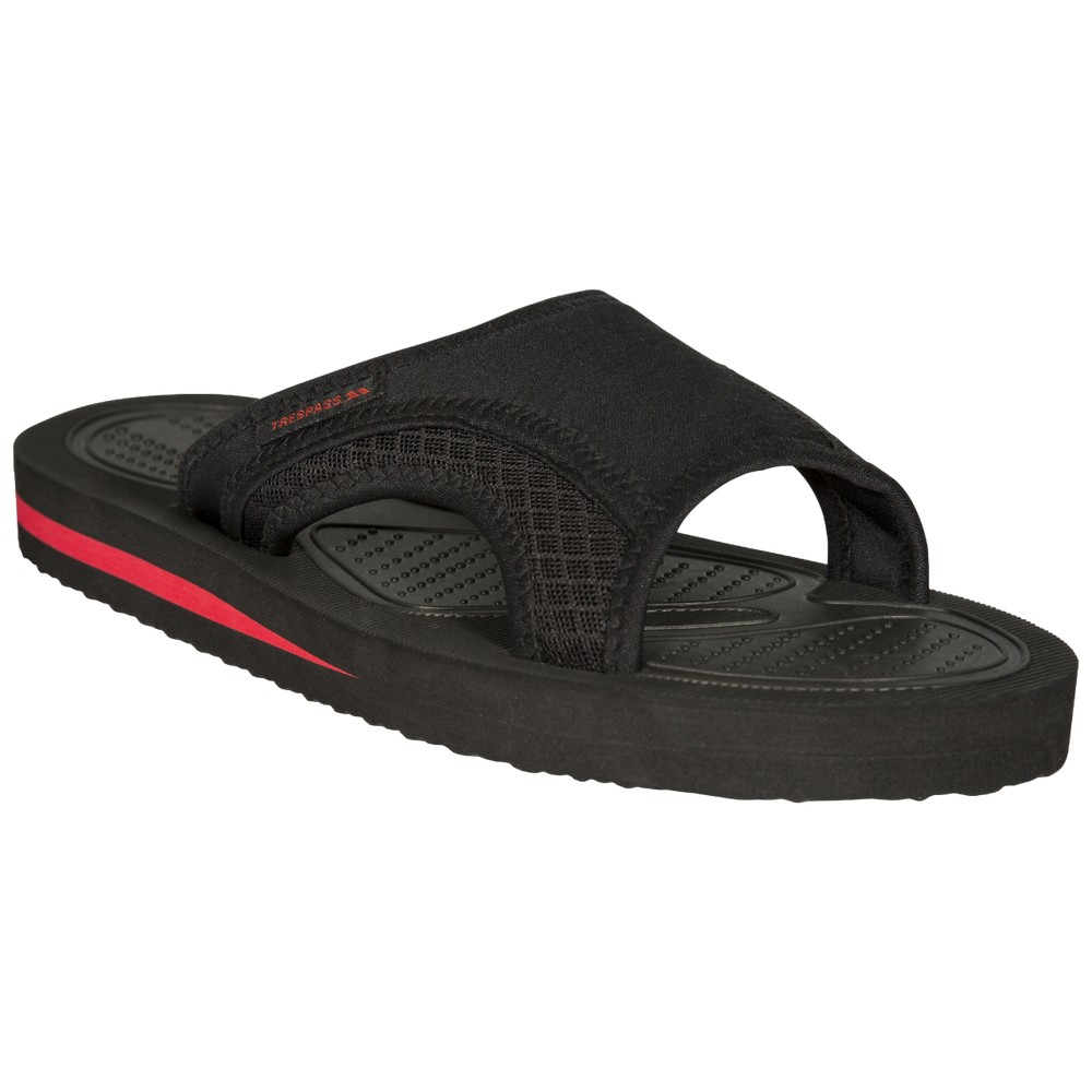 Trespass Mens Garo Contrast Flip Flops Black
