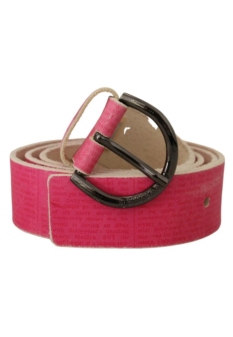 John Galliano Yellow Leather Luxury Slim Buckle Fancy Belt