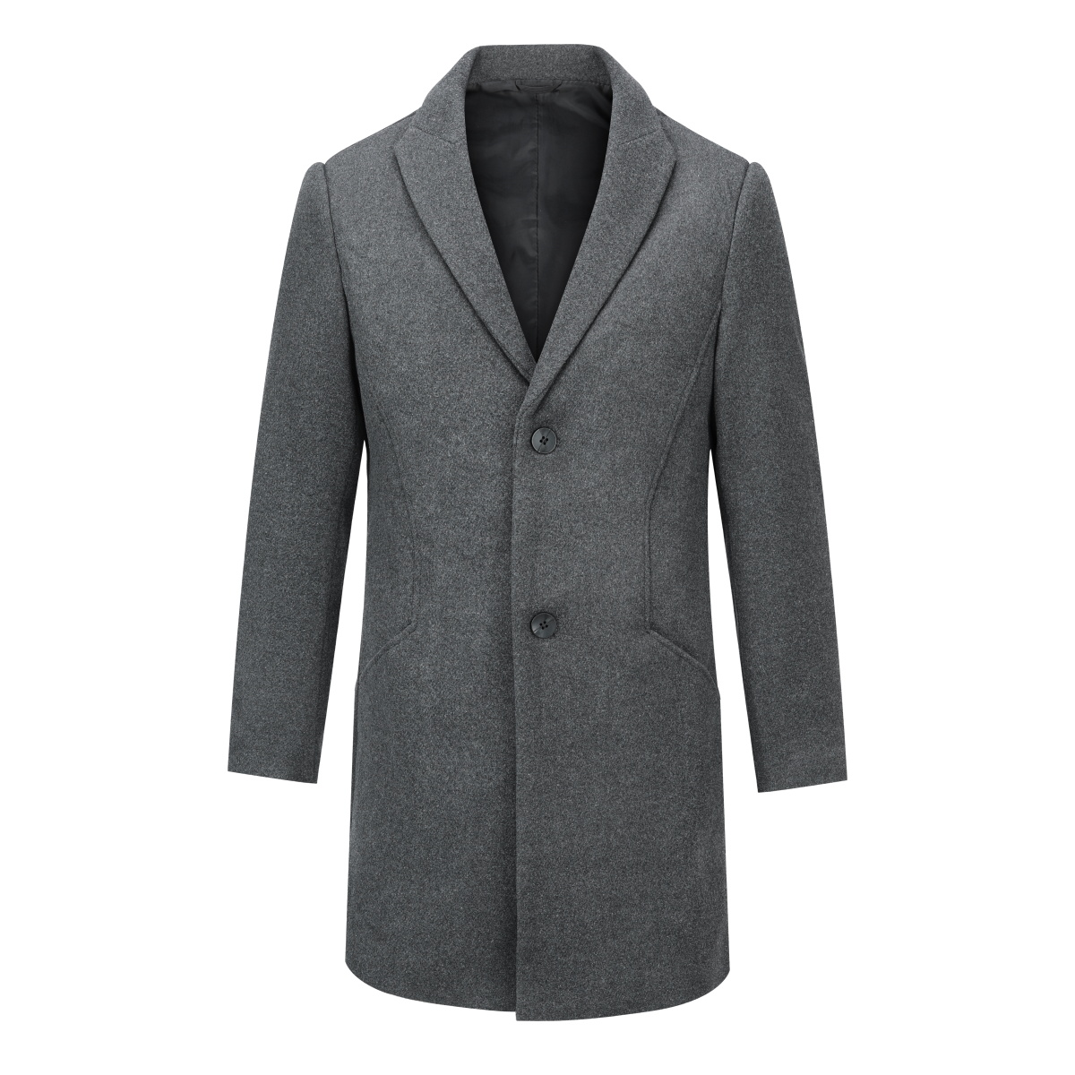 Herren Wollmantel Lang Slim Fit - Eleganter Wintermantel Für Business & Freizeit