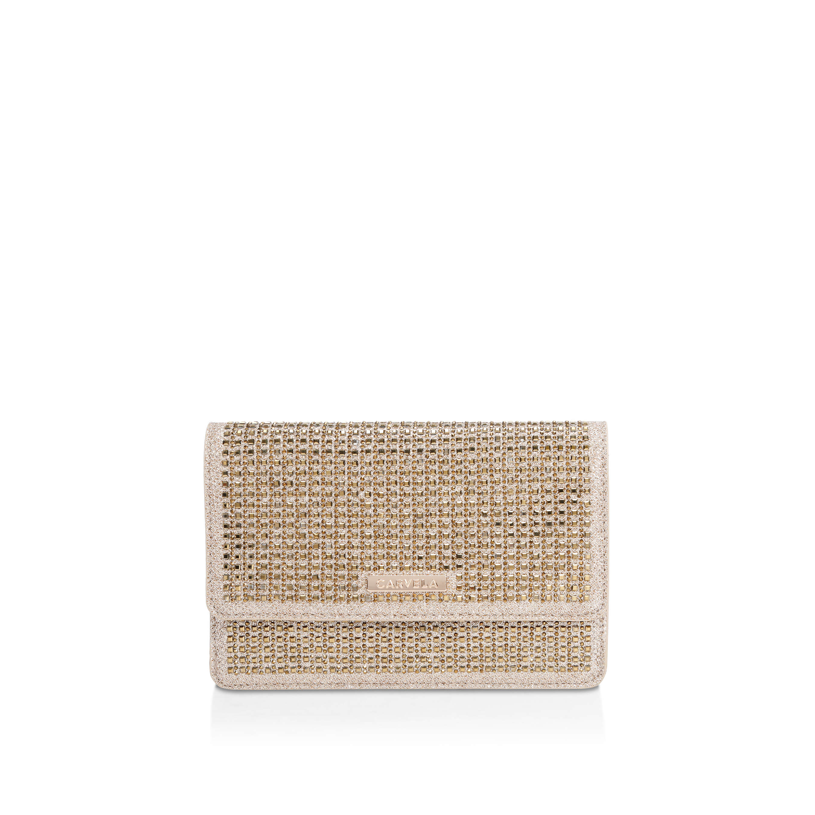 Carvela gold sale clutch