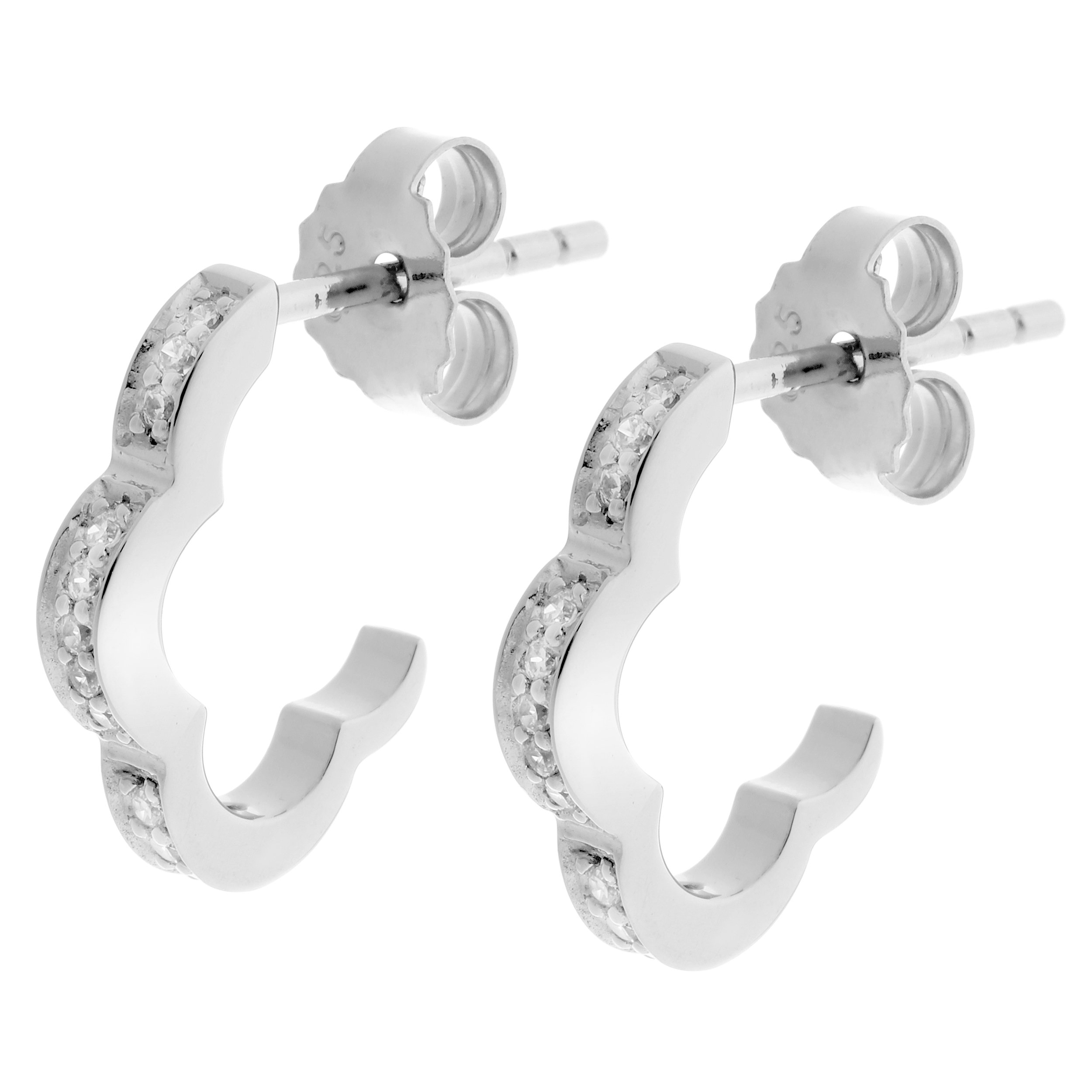 Orecchini Orphelia Silver ZO-5121 | Argento 925 A Cuore | Delicati 2,2 X 0,9 Cm | Confezione Regalo
