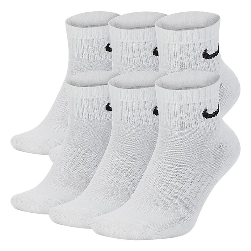 Nike SX7669 Unisex Everyday Cushion Ankle Training Socks (6 Pairs) White