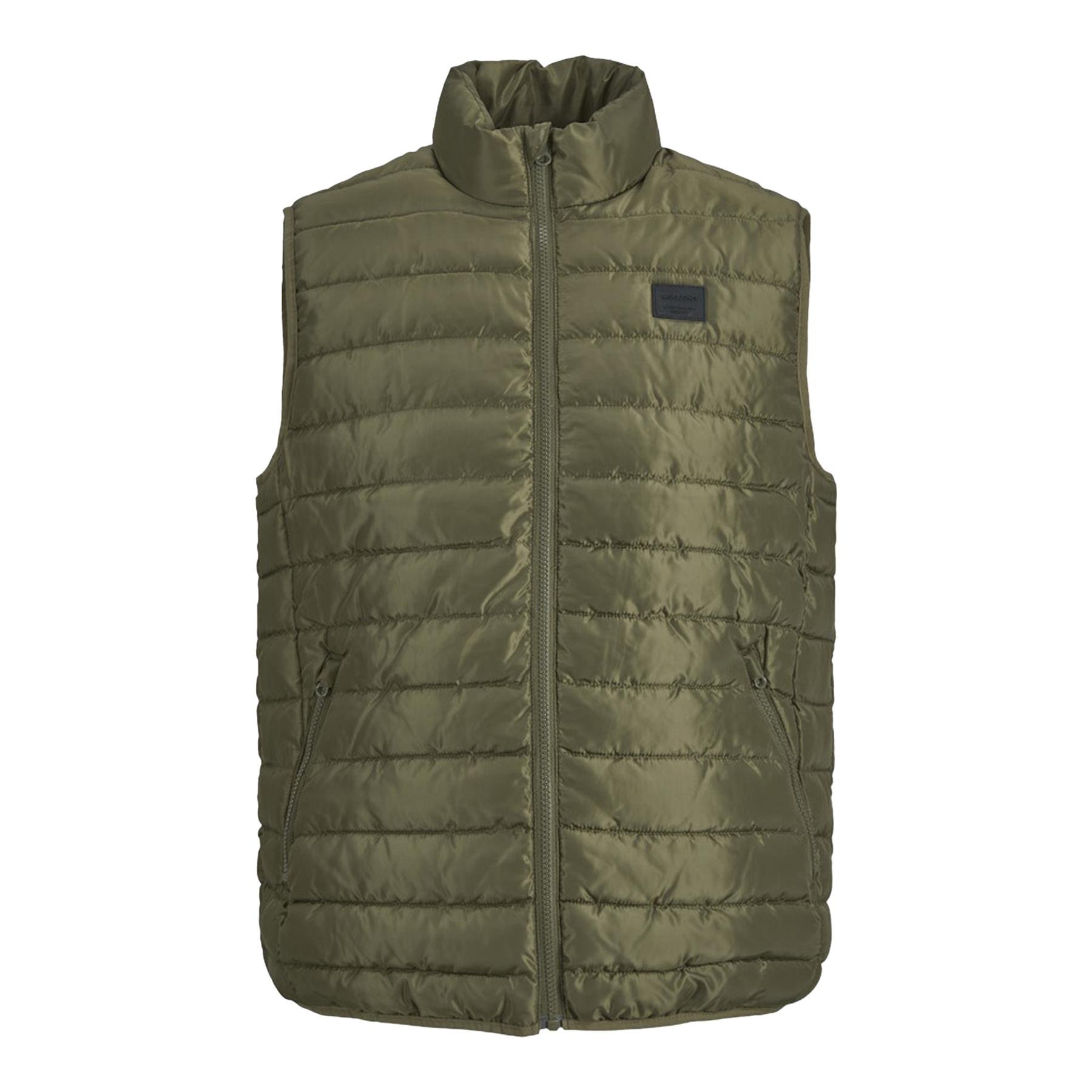 Jack & Jones Mens Puffer Gilet with Stand Up Collar Lightweight