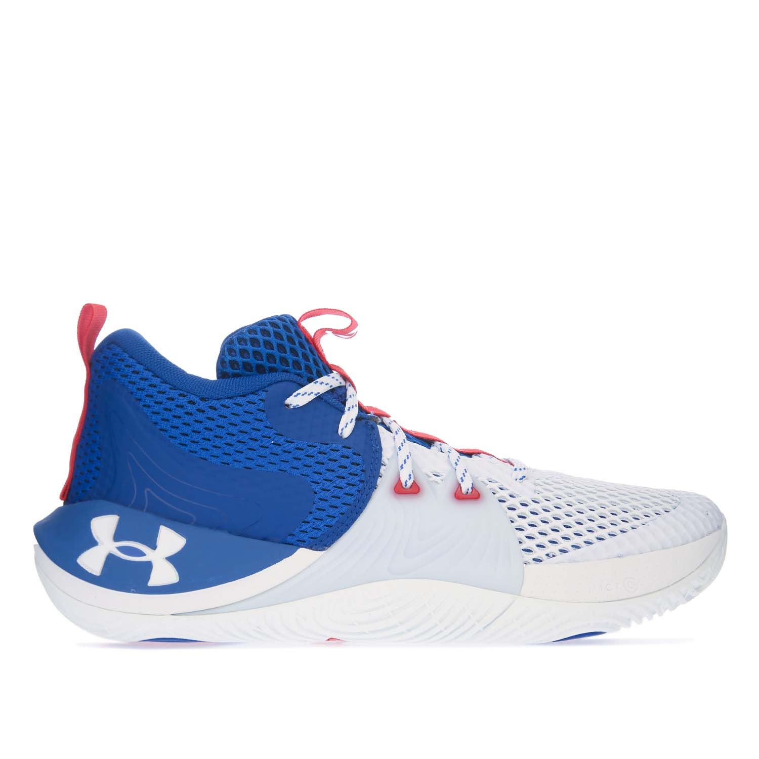 Men s Under Armour UA Embiid One Basketball Shoes in White royal