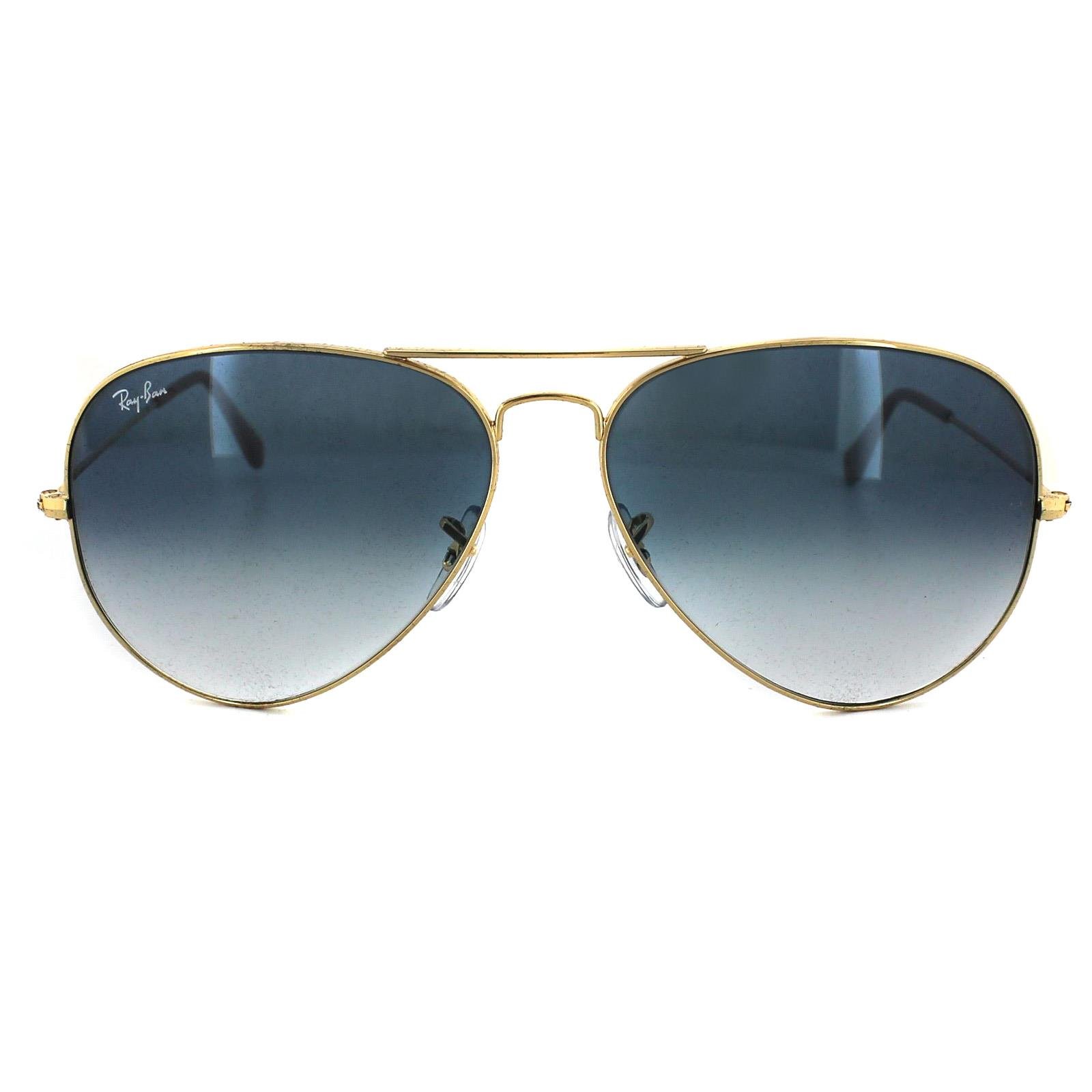 Ray-Ban Aviator Unisex Gold Gradient Light Blue Sunglasses