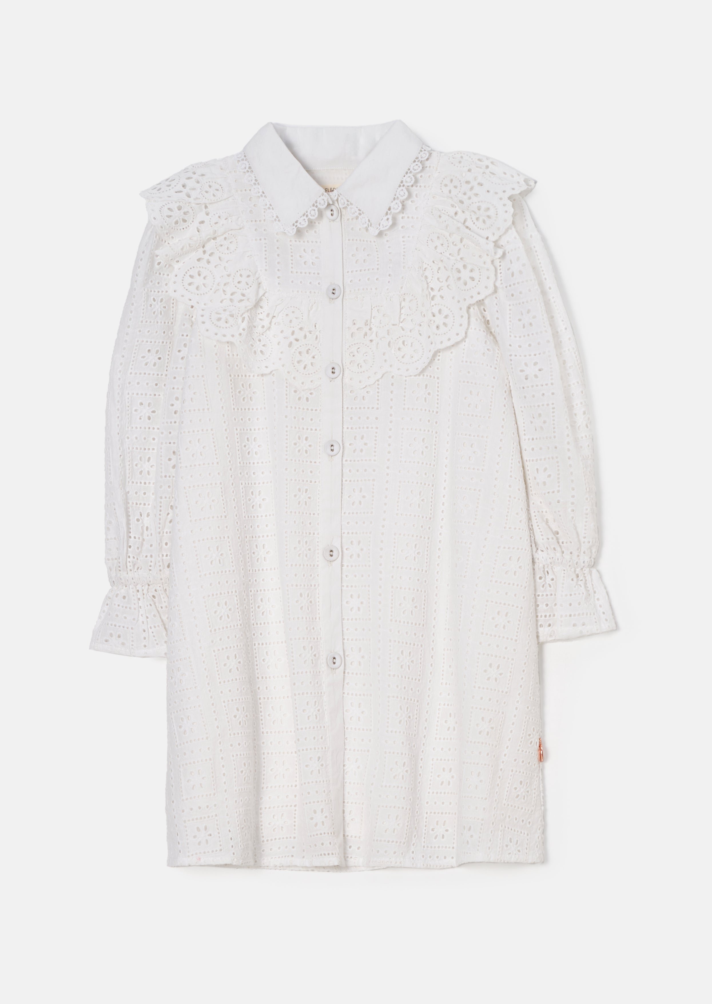 THE LUMINÉ BRODERIE DRESS - WHITE