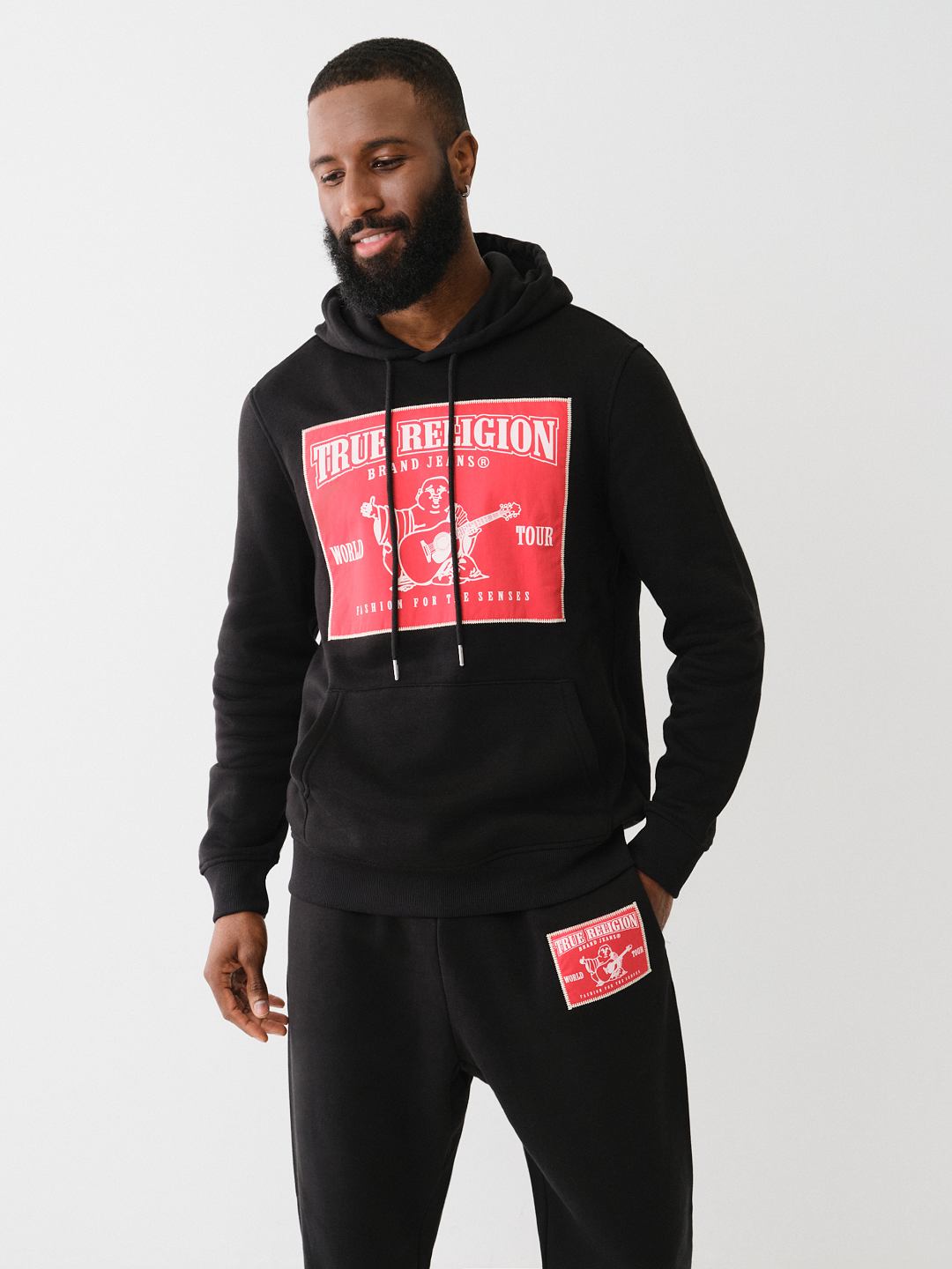 Black and red true religion hoodie shop