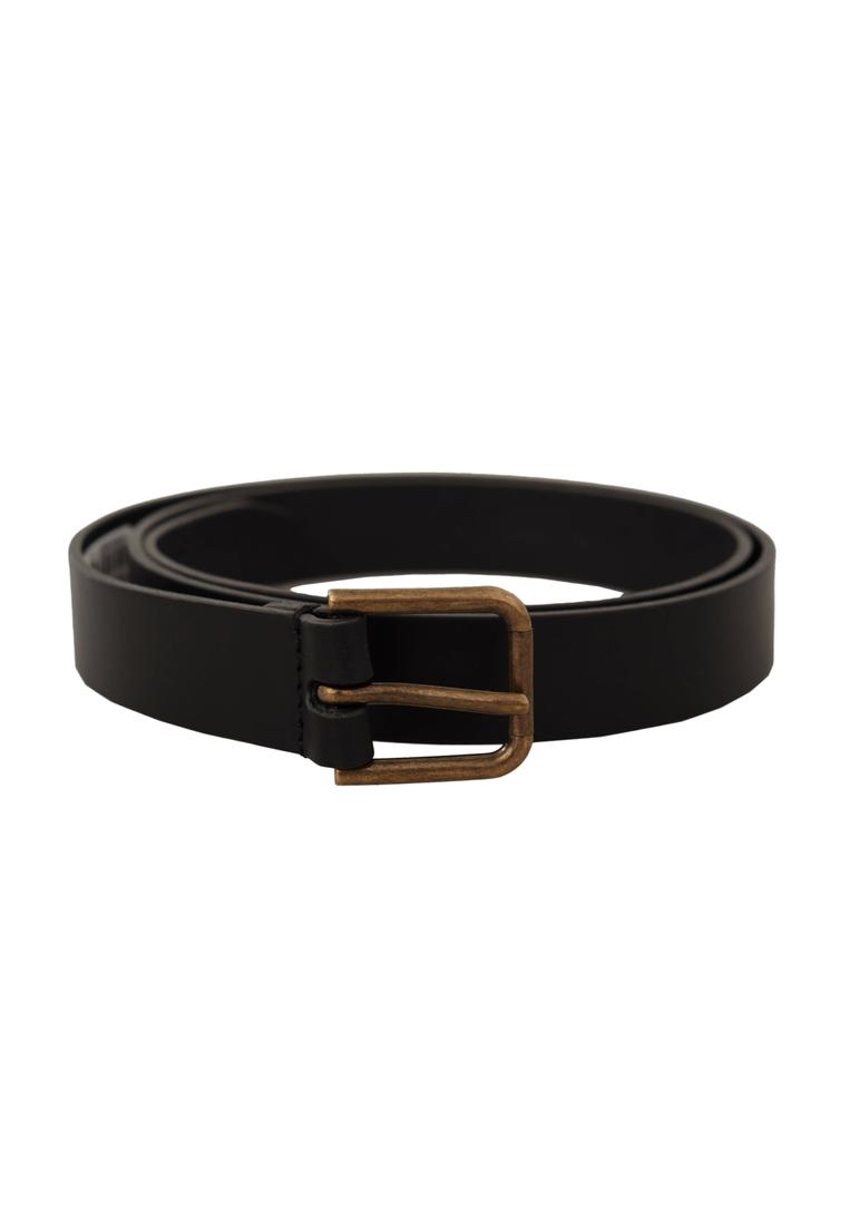 Dolce & Gabbana Men Brown Classic Leather Metal Buckle Belt