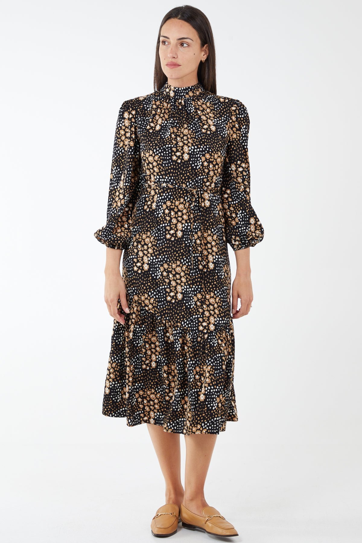 HIGH NECK DRESS WITH BACK NECK TIE HIGH TEA