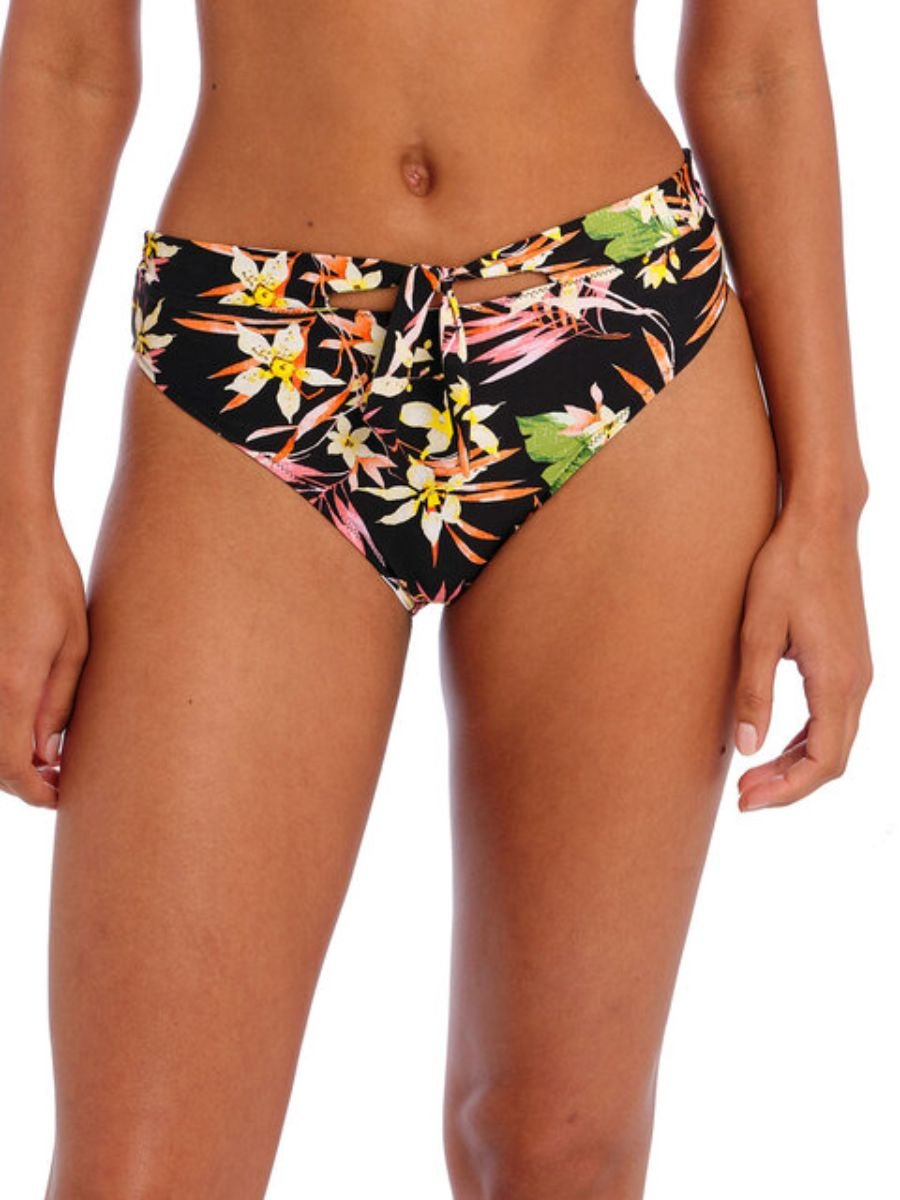 Captiva Sunset High-Waist Folded Band Transformable Hipster-Black-Large